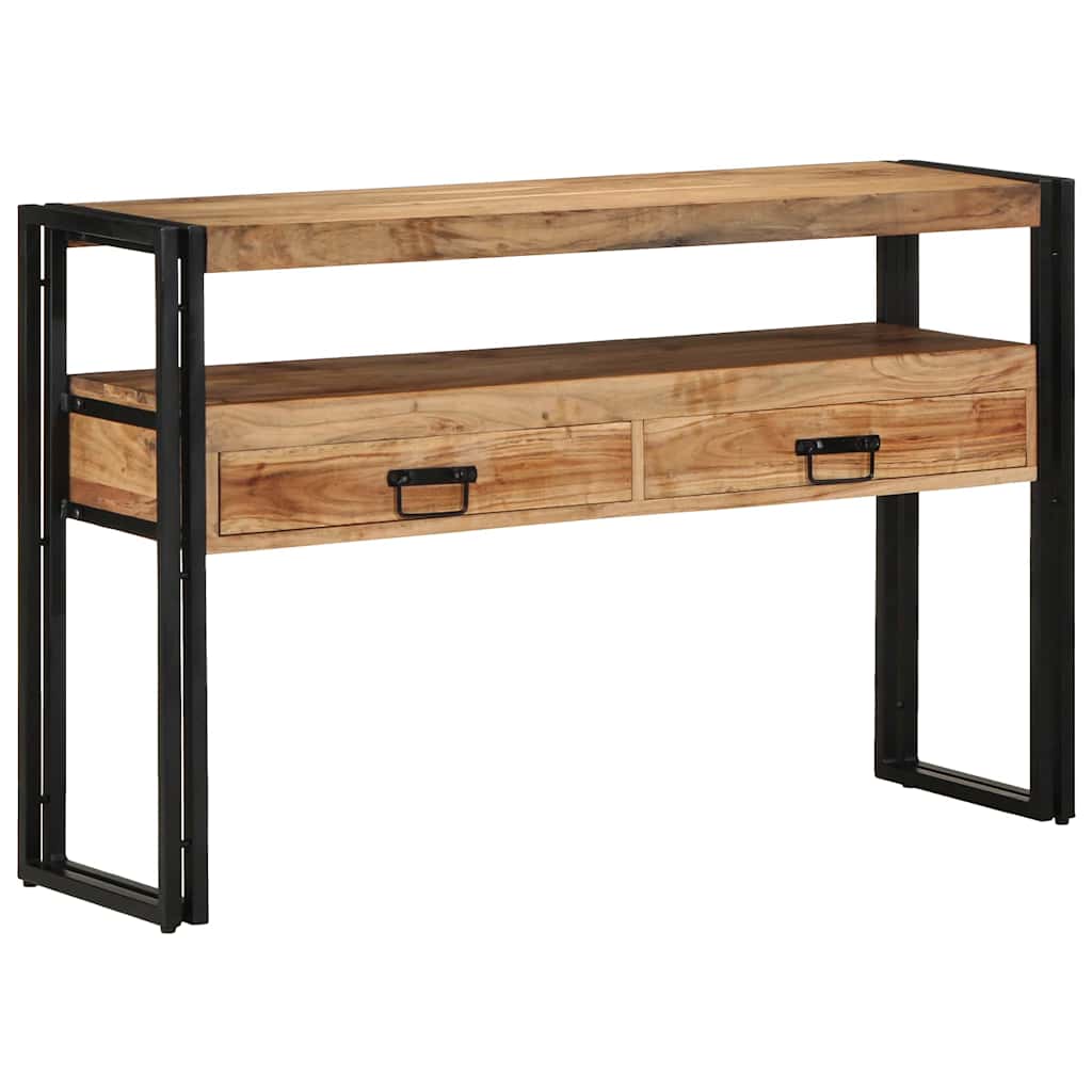 Wandtafel met lade Bruin 120 x 33 x 75 cm Massief Acaciahout is nu te koop bij PeponiXL, paradijselijk wonen!