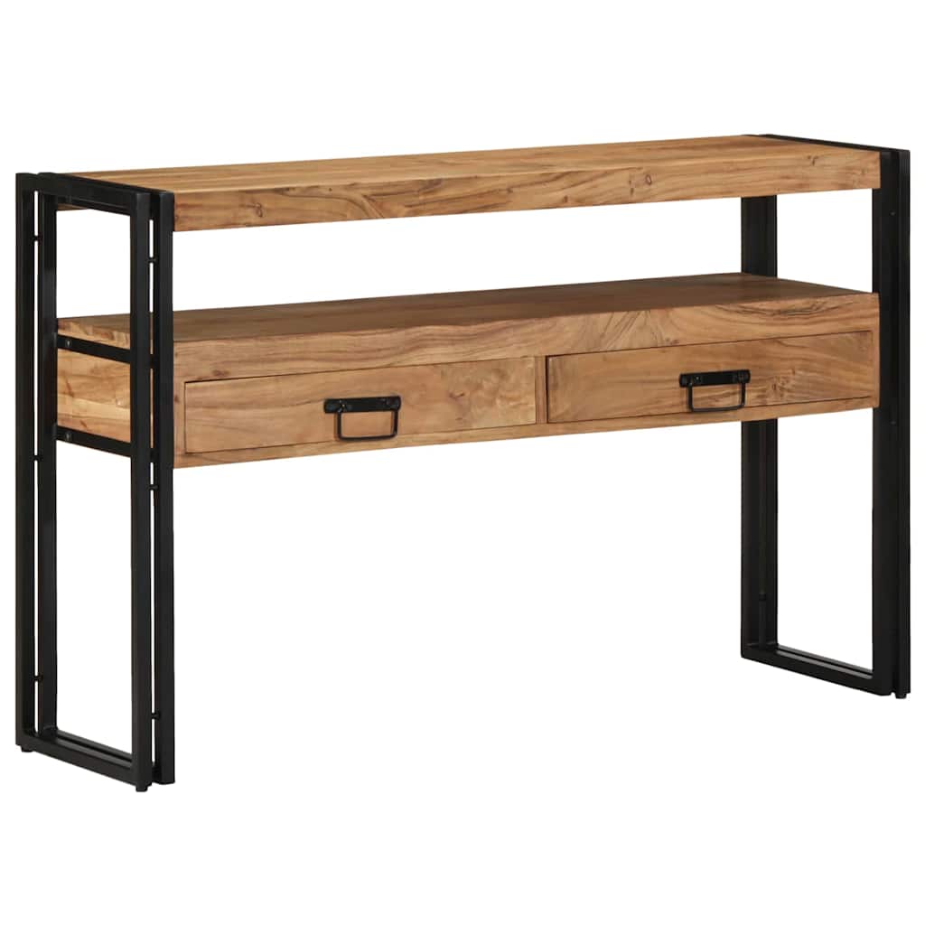 Wandtafel met lade Bruin 120 x 33 x 75 cm Massief Acaciahout is nu te koop bij PeponiXL, paradijselijk wonen!