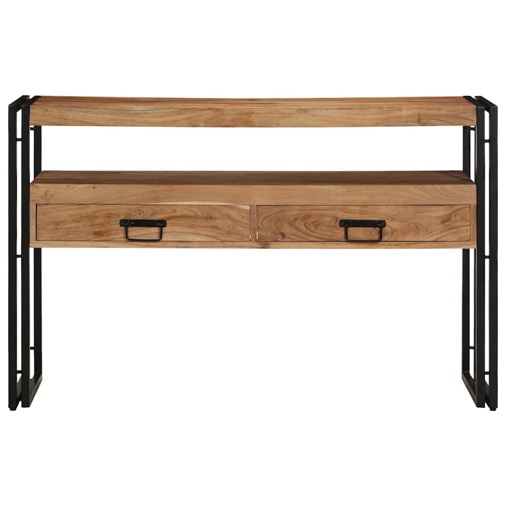 Wandtafel met lade Bruin 120 x 33 x 75 cm Massief Acaciahout is nu te koop bij PeponiXL, paradijselijk wonen!