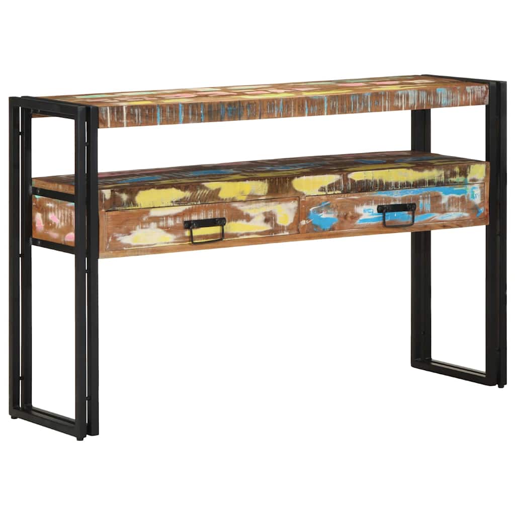 Wandtafel Multikleur 120 x 33 x 75 cm Massief Gerecycled Hout is nu te koop bij PeponiXL, paradijselijk wonen!