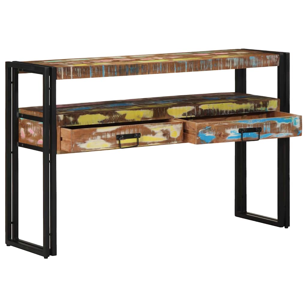 Wandtafel Multikleur 120 x 33 x 75 cm Massief Gerecycled Hout is nu te koop bij PeponiXL, paradijselijk wonen!