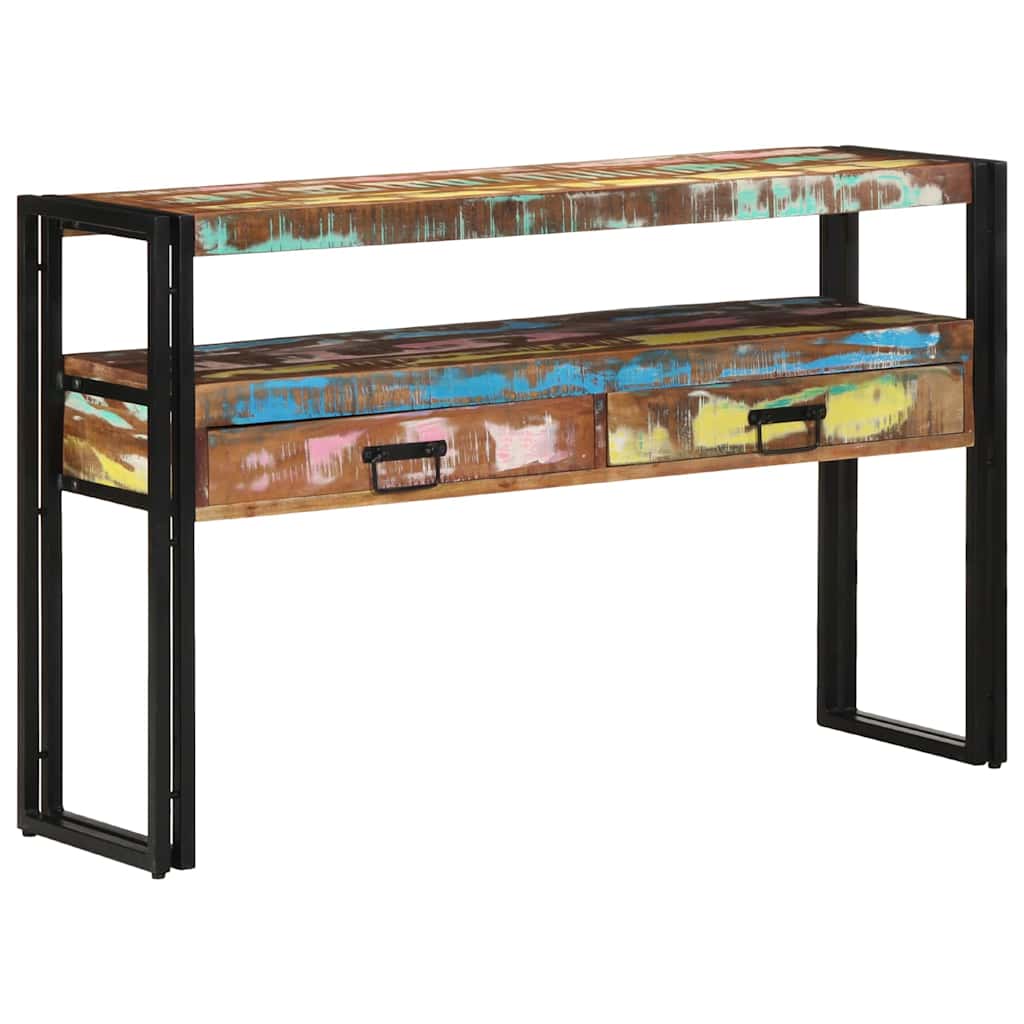 Wandtafel Multikleur 120 x 33 x 75 cm Massief Gerecycled Hout is nu te koop bij PeponiXL, paradijselijk wonen!
