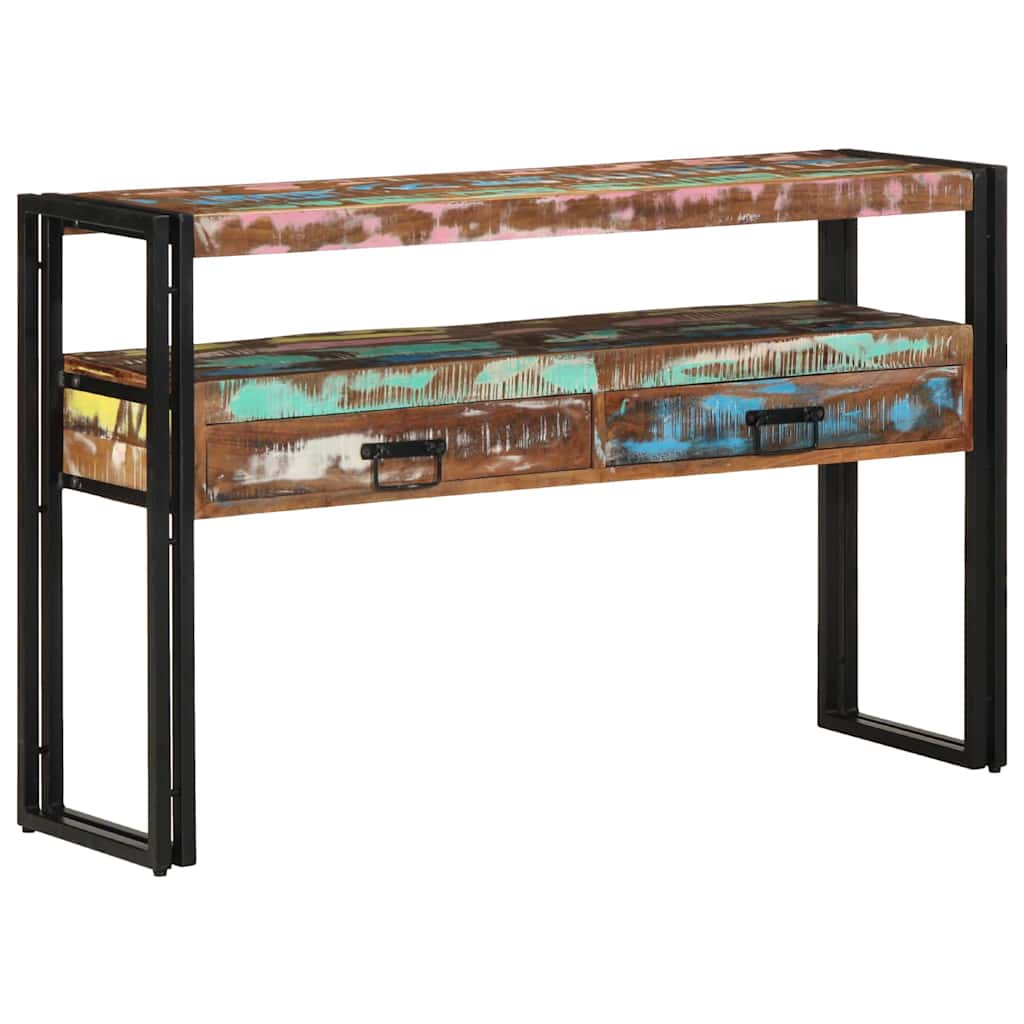 Wandtafel Multikleur 120 x 33 x 75 cm Massief Gerecycled Hout is nu te koop bij PeponiXL, paradijselijk wonen!