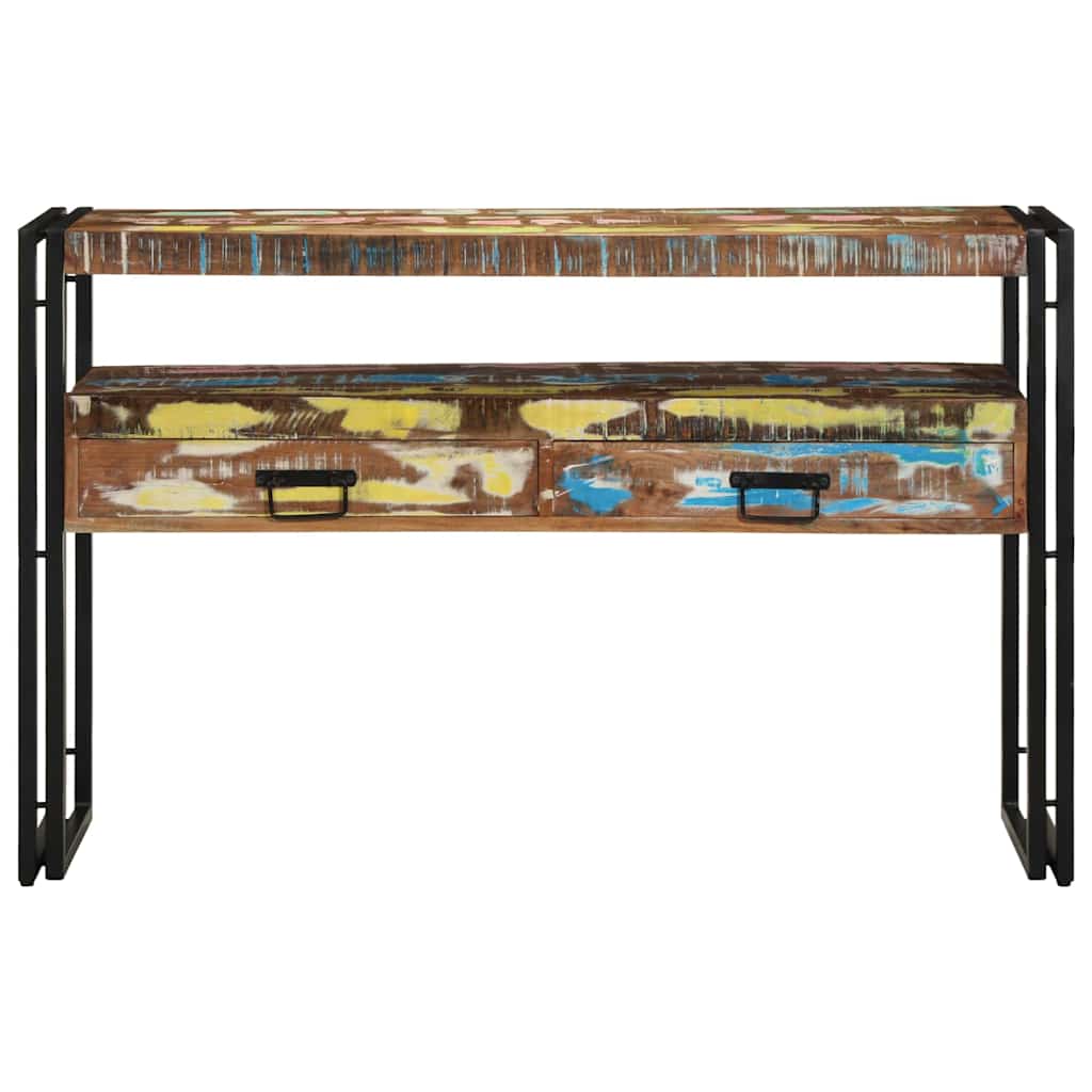 Wandtafel Multikleur 120 x 33 x 75 cm Massief Gerecycled Hout is nu te koop bij PeponiXL, paradijselijk wonen!