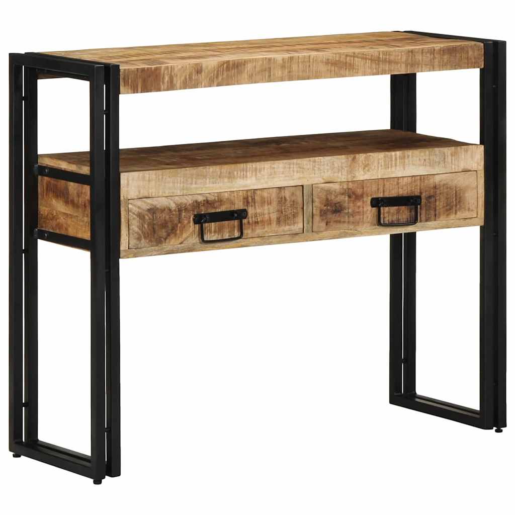 Wandtafel met lade Bruin 90 x 33 x 75 cm Massief Mango Hout is nu te koop bij PeponiXL, paradijselijk wonen!