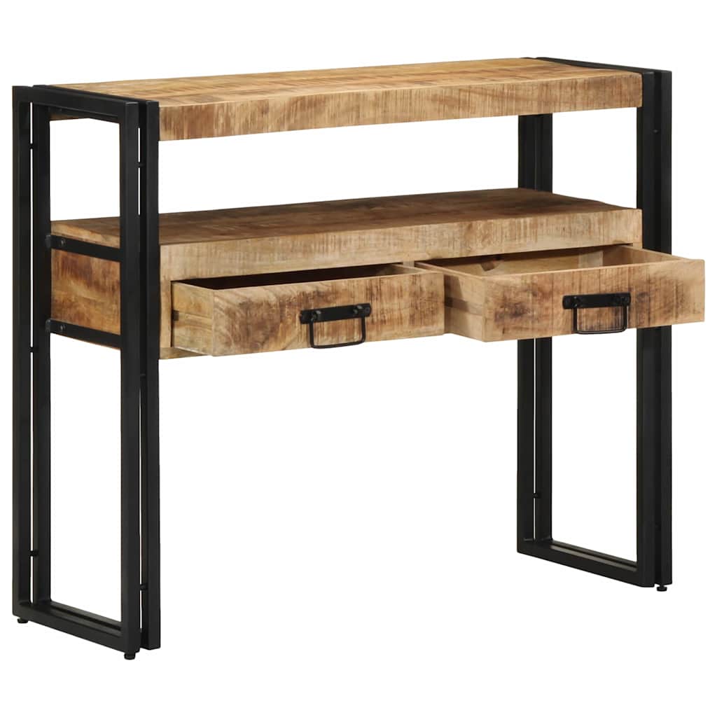 Wandtafel met lade Bruin 90 x 33 x 75 cm Massief Mango Hout is nu te koop bij PeponiXL, paradijselijk wonen!