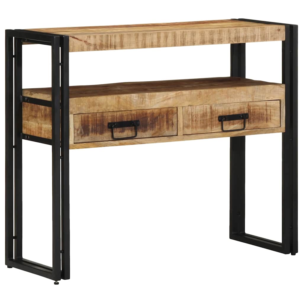 Wandtafel met lade Bruin 90 x 33 x 75 cm Massief Mango Hout is nu te koop bij PeponiXL, paradijselijk wonen!