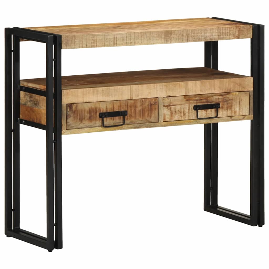 Wandtafel met lade Bruin 90 x 33 x 75 cm Massief Mango Hout is nu te koop bij PeponiXL, paradijselijk wonen!