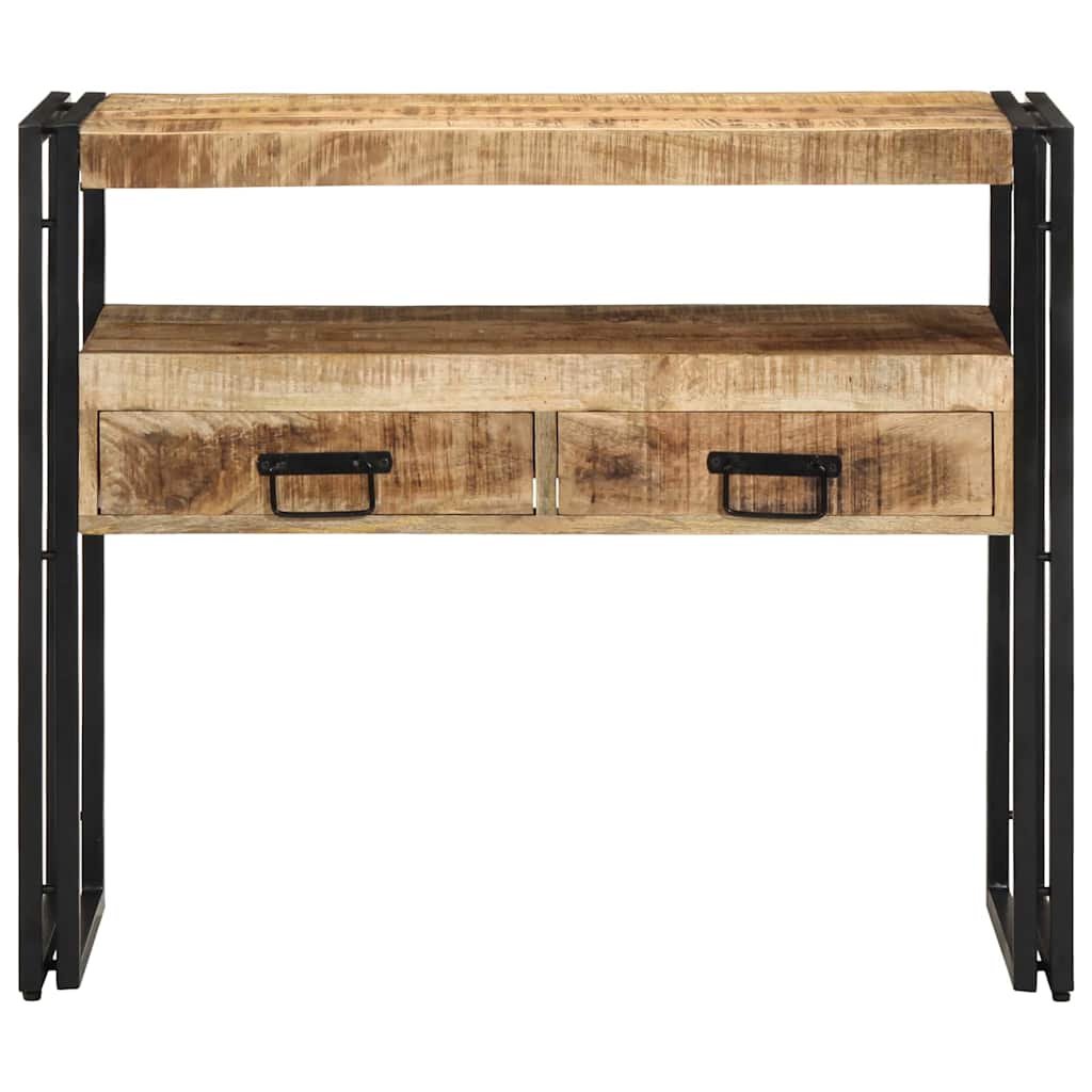 Wandtafel met lade Bruin 90 x 33 x 75 cm Massief Mango Hout is nu te koop bij PeponiXL, paradijselijk wonen!