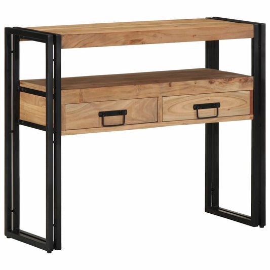Wandtafel met lade Bruin 90 x 33 x 75 cm Massief Acaciahout is nu te koop bij PeponiXL, paradijselijk wonen!