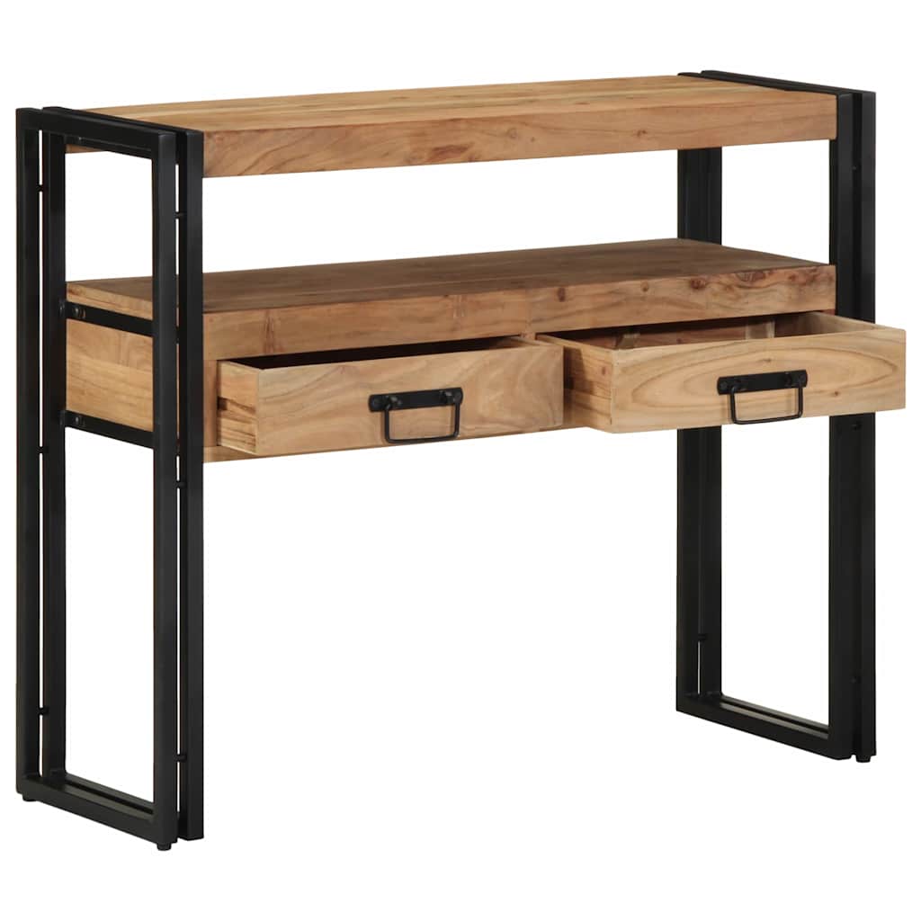 Wandtafel met lade Bruin 90 x 33 x 75 cm Massief Acaciahout is nu te koop bij PeponiXL, paradijselijk wonen!