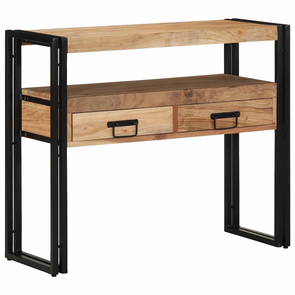 Wandtafel met lade Bruin 90 x 33 x 75 cm Massief Acaciahout is nu te koop bij PeponiXL, paradijselijk wonen!