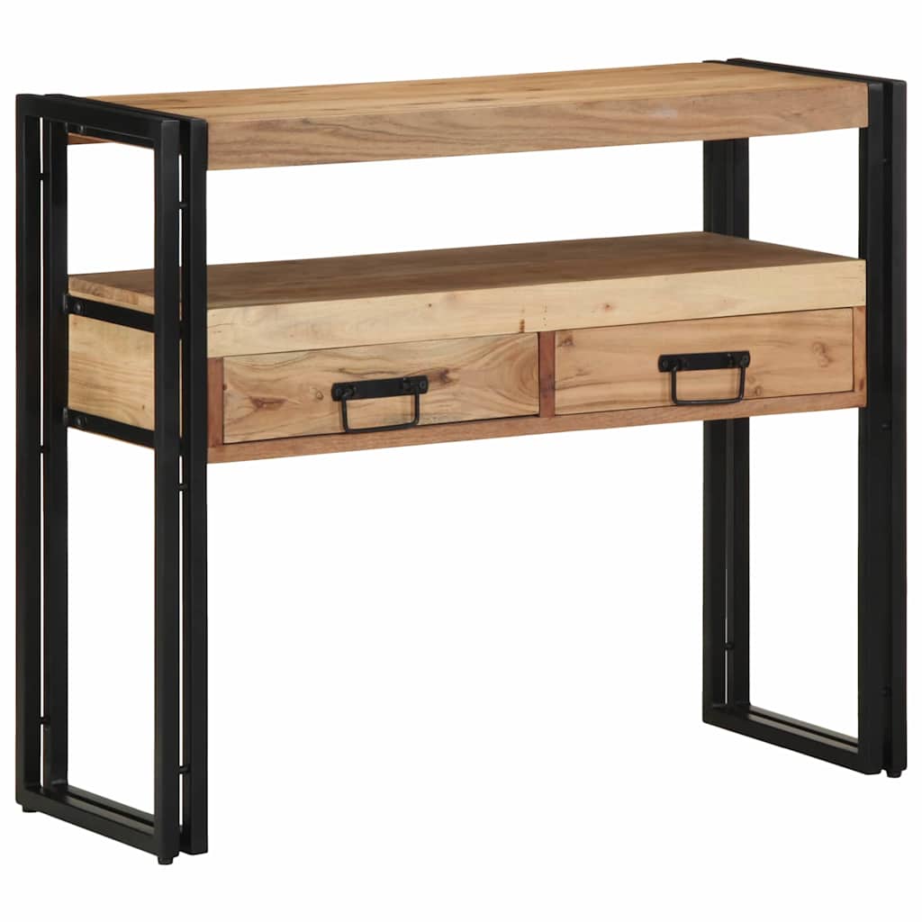 Wandtafel met lade Bruin 90 x 33 x 75 cm Massief Acaciahout is nu te koop bij PeponiXL, paradijselijk wonen!