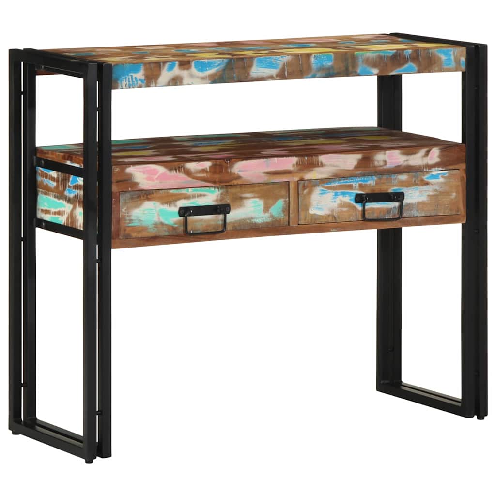 Wandtafel Multikleur 90 x 33 x 75 cm Massief Gerecycled Hout is nu te koop bij PeponiXL, paradijselijk wonen!