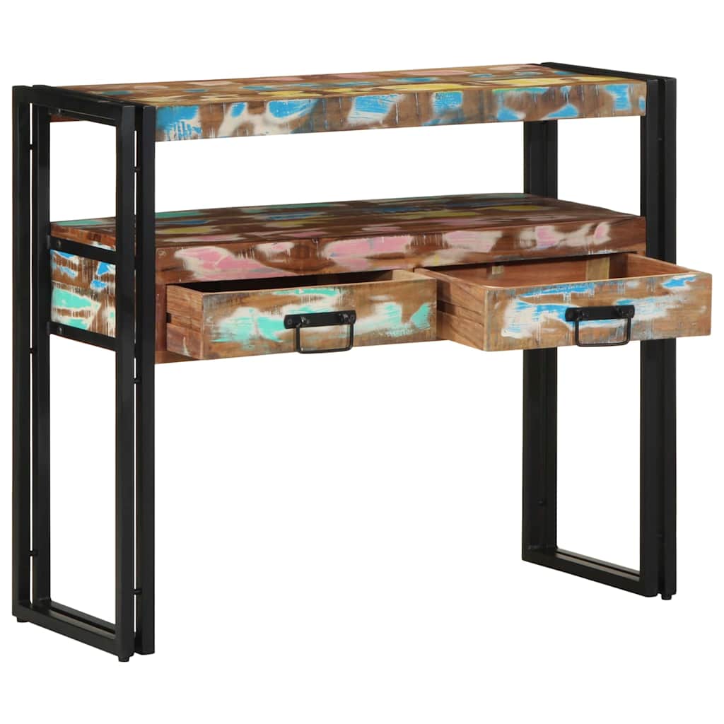 Wandtafel Multikleur 90 x 33 x 75 cm Massief Gerecycled Hout is nu te koop bij PeponiXL, paradijselijk wonen!