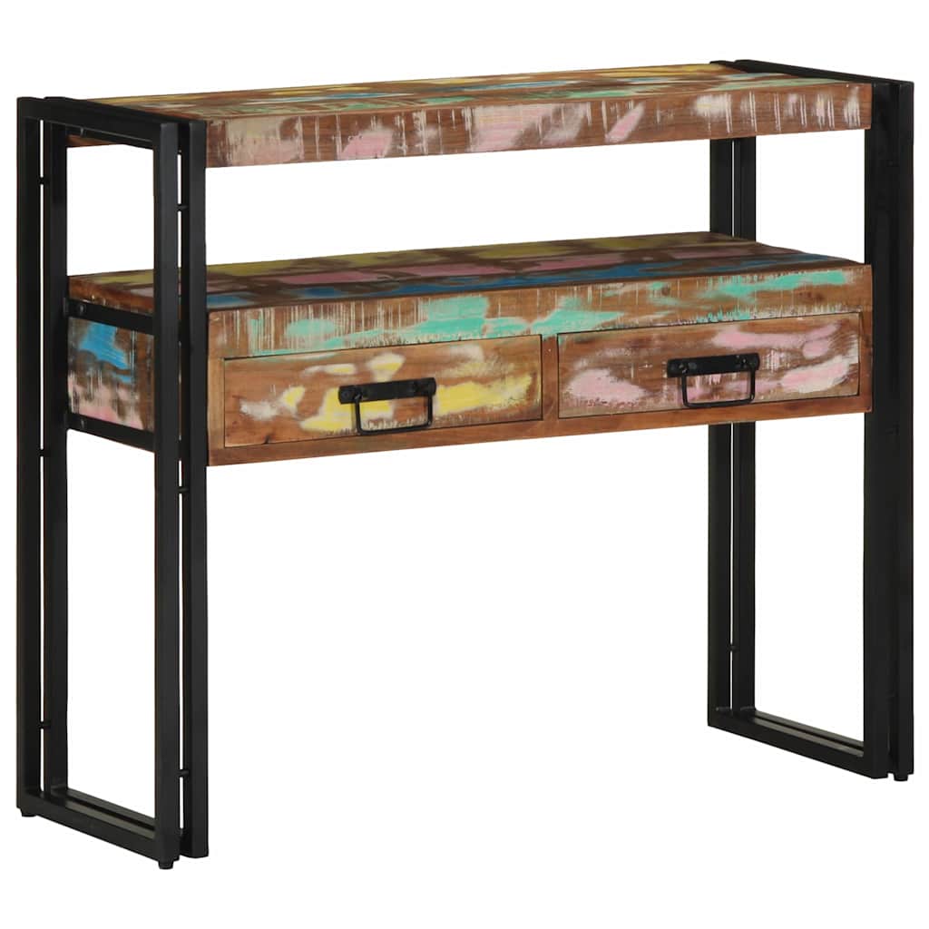 Wandtafel Multikleur 90 x 33 x 75 cm Massief Gerecycled Hout is nu te koop bij PeponiXL, paradijselijk wonen!