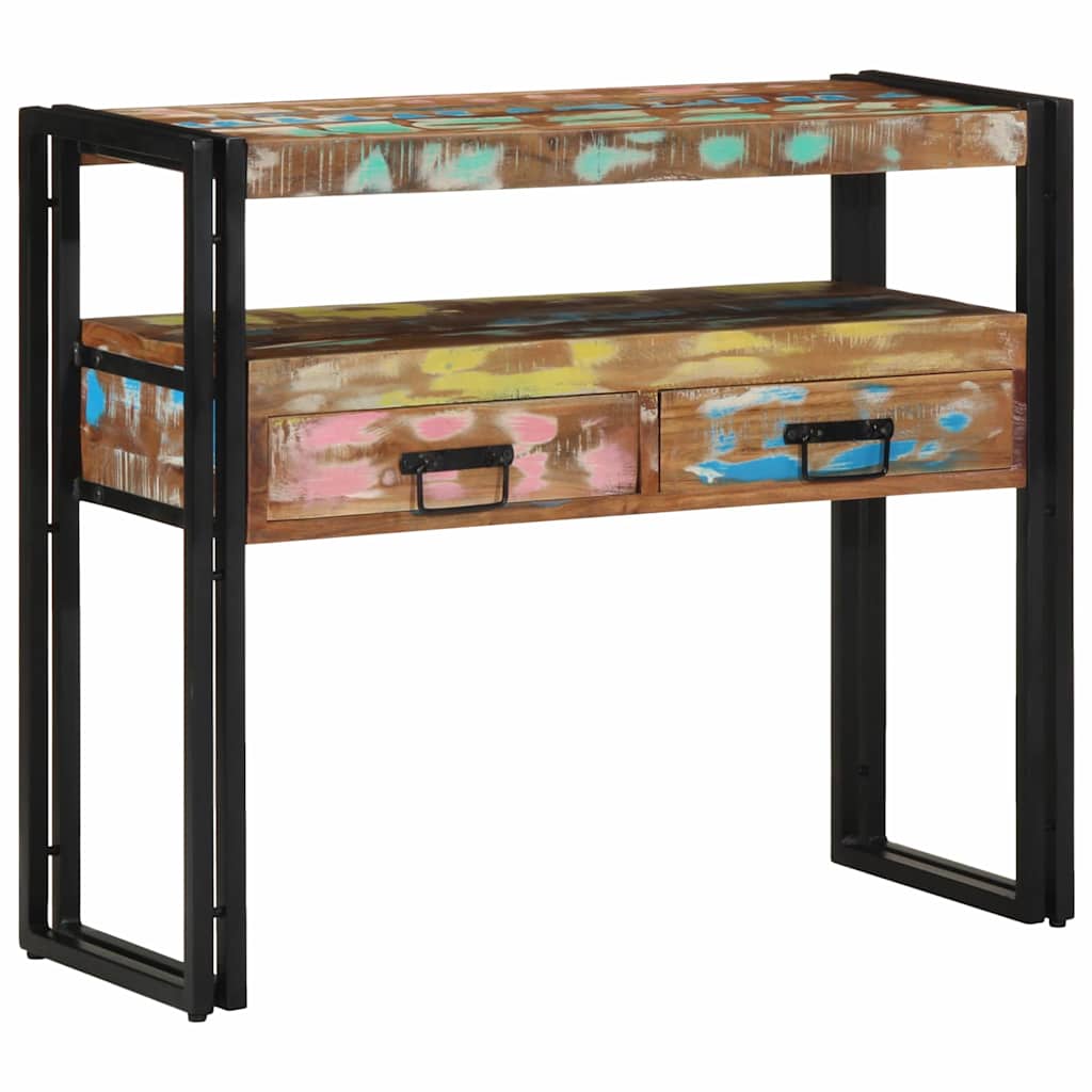 Wandtafel Multikleur 90 x 33 x 75 cm Massief Gerecycled Hout is nu te koop bij PeponiXL, paradijselijk wonen!