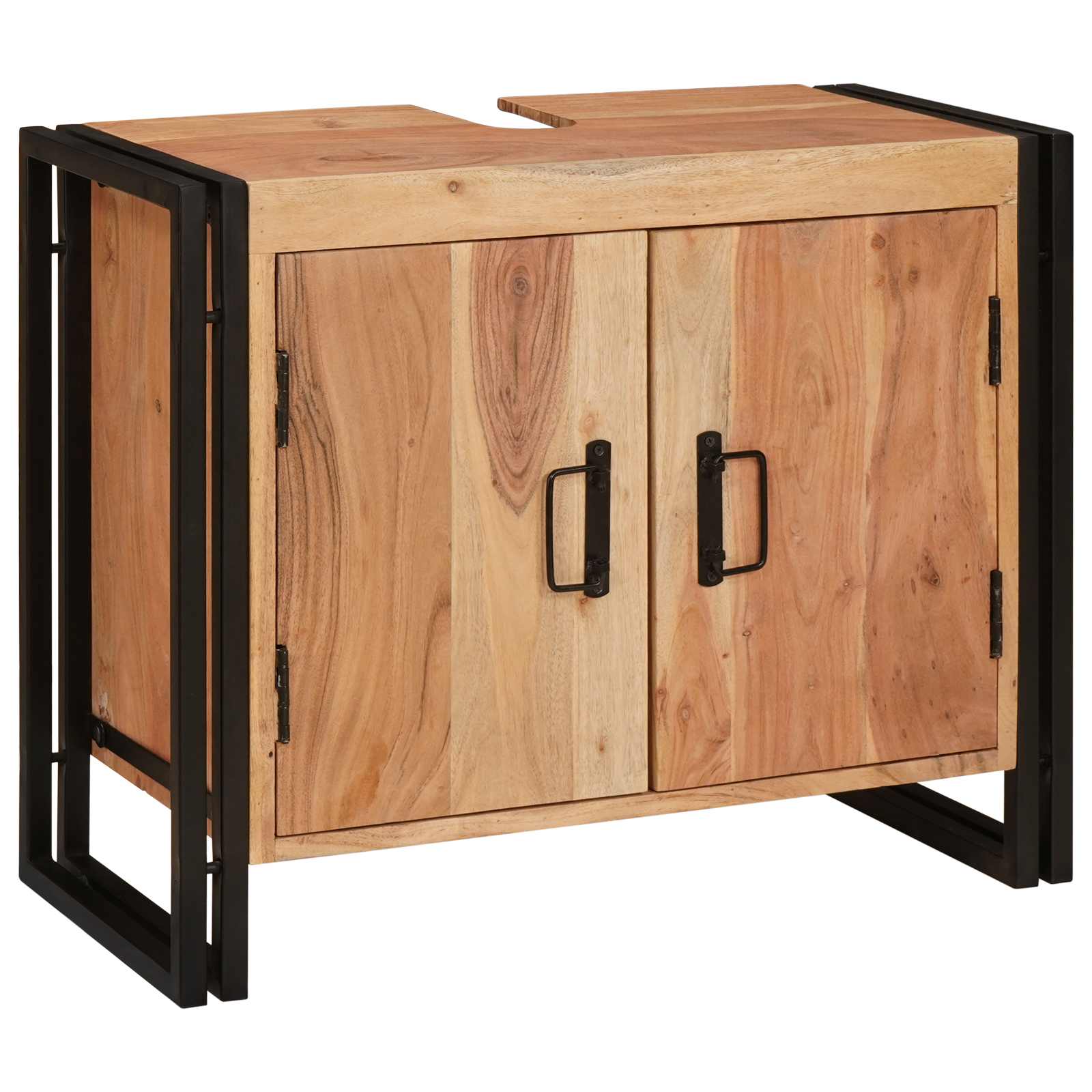 Wastafelkast met plank Bruin 71 x 33 x 58 cm Massief Acaciahout is nu te koop bij PeponiXL, paradijselijk wonen!