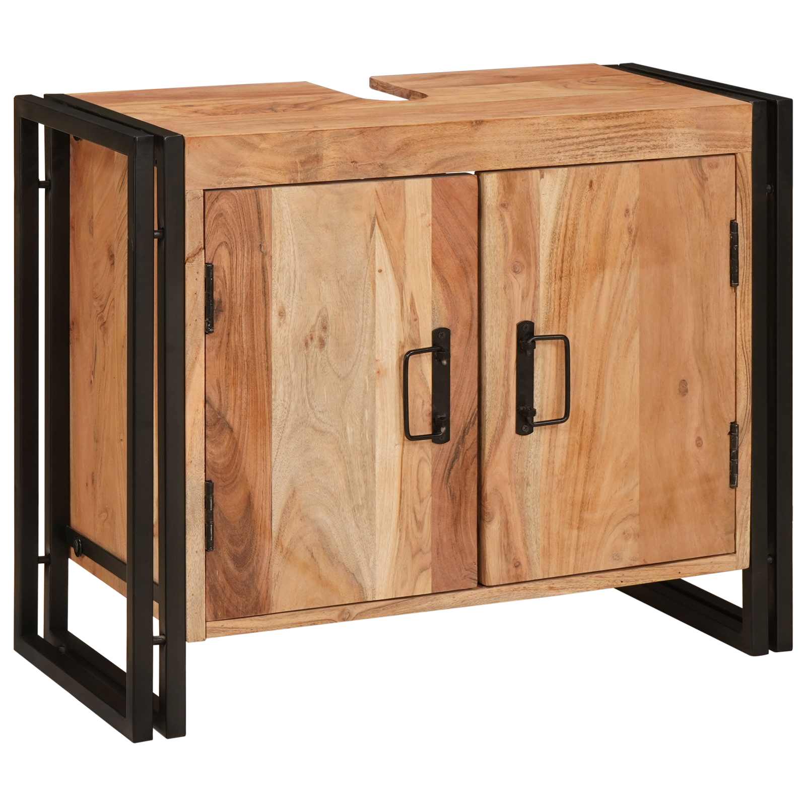 Wastafelkast met plank Bruin 71 x 33 x 58 cm Massief Acaciahout is nu te koop bij PeponiXL, paradijselijk wonen!
