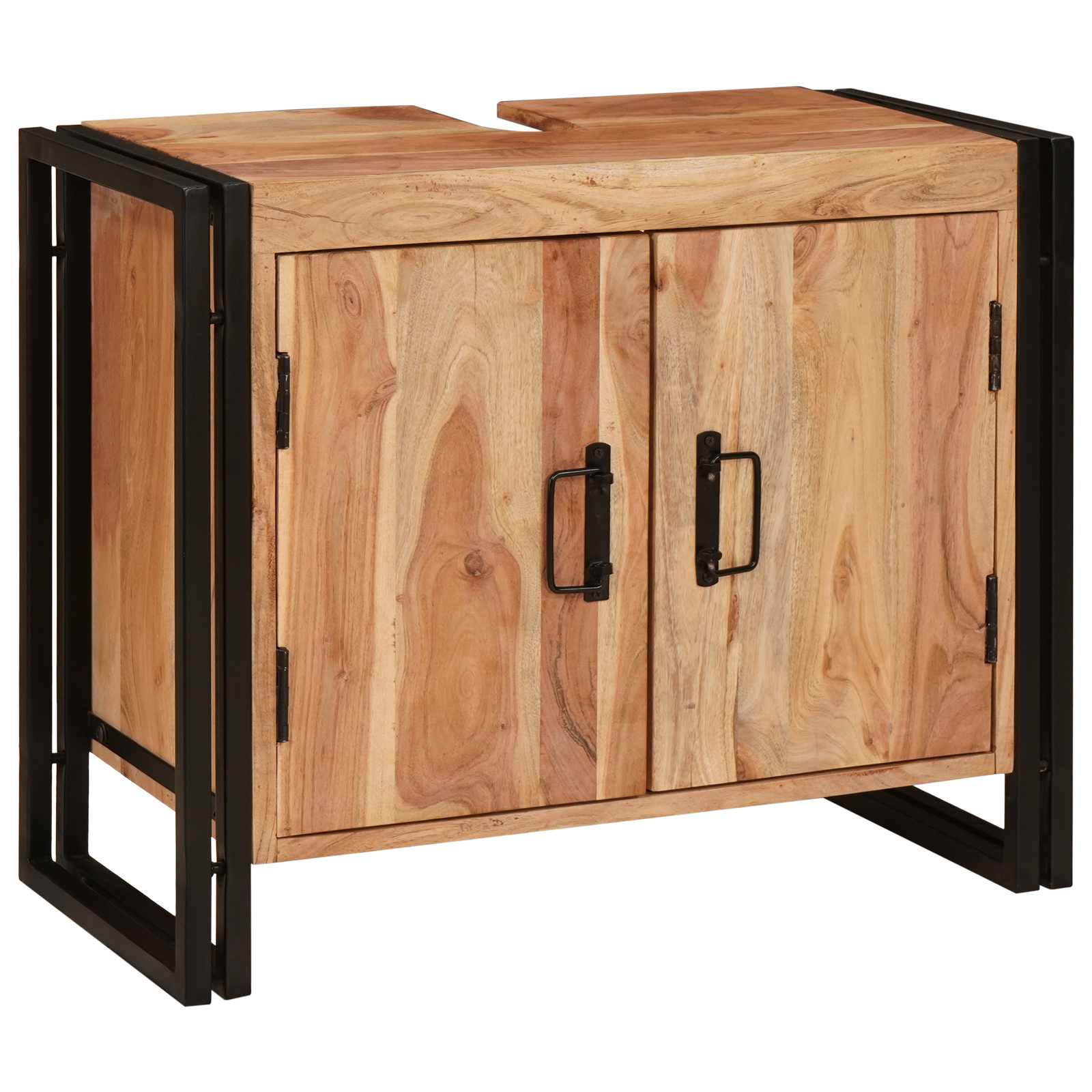 Wastafelkast met plank Bruin 71 x 33 x 58 cm Massief Acaciahout is nu te koop bij PeponiXL, paradijselijk wonen!