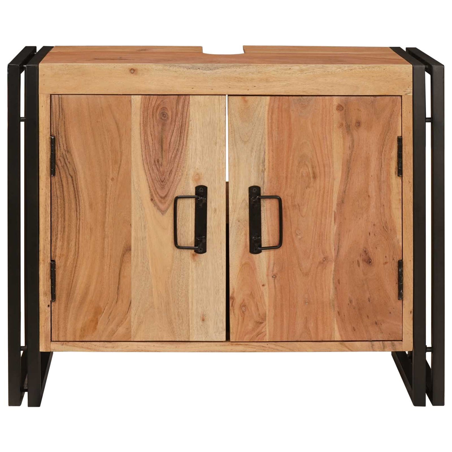 Wastafelkast met plank Bruin 71 x 33 x 58 cm Massief Acaciahout is nu te koop bij PeponiXL, paradijselijk wonen!