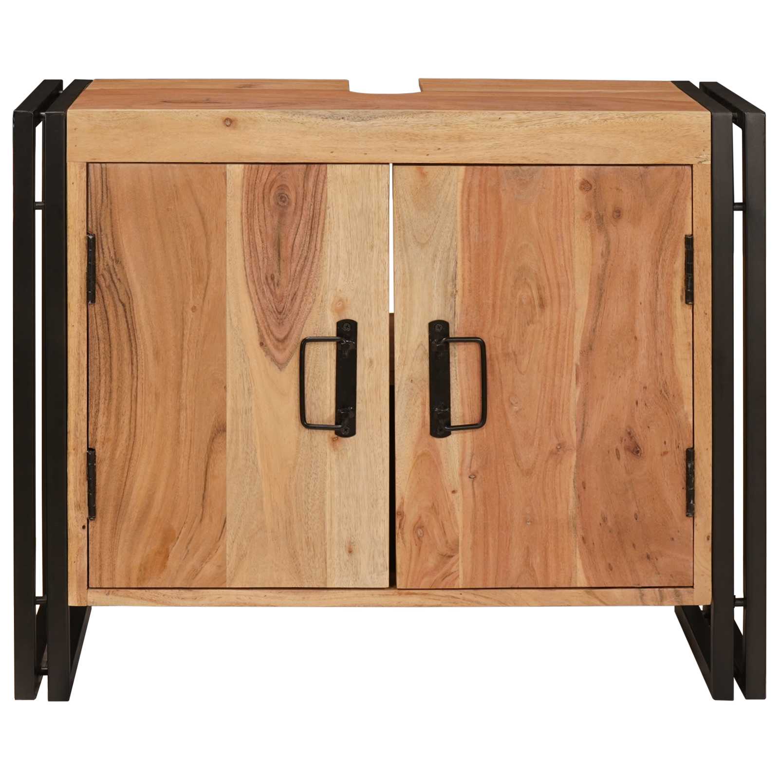 Wastafelkast met plank Bruin 71 x 33 x 58 cm Massief Acaciahout is nu te koop bij PeponiXL, paradijselijk wonen!