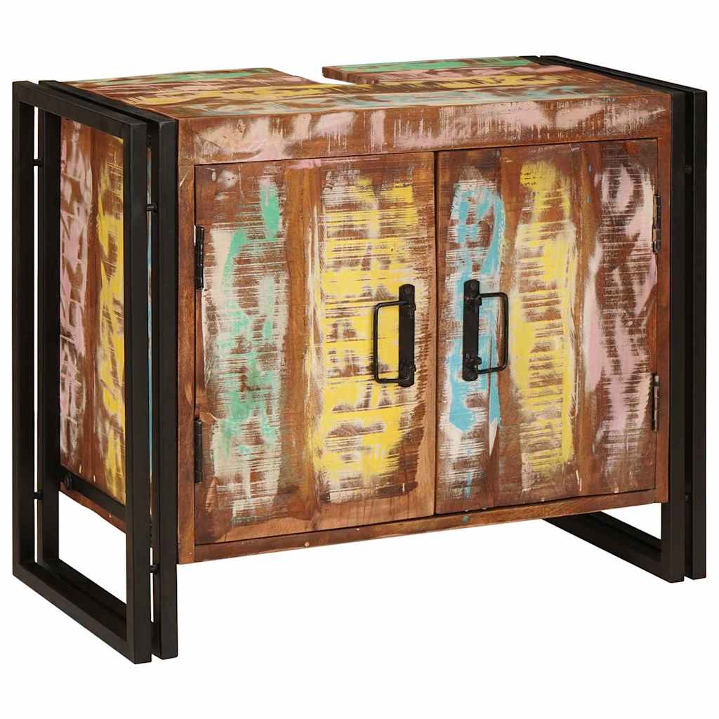 Wastafelkast Multikleur 71 x 33 x 58 cm Massief Gerecycled Hout is nu te koop bij PeponiXL, paradijselijk wonen!