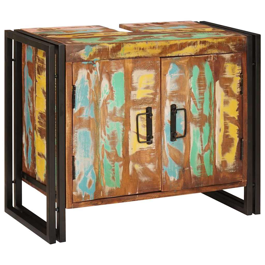 Wastafelkast Multikleur 71 x 33 x 58 cm Massief Gerecycled Hout is nu te koop bij PeponiXL, paradijselijk wonen!
