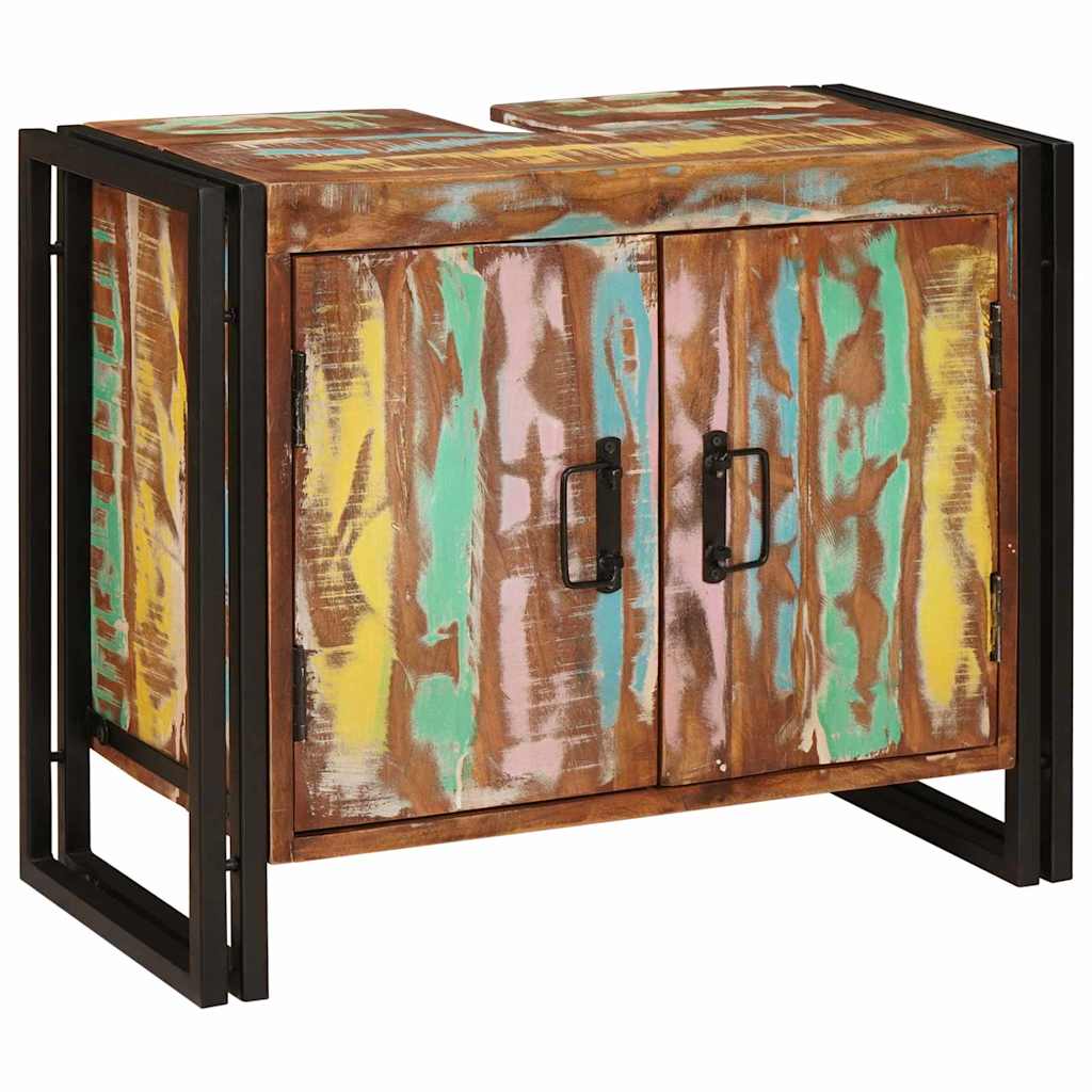 Wastafelkast Multikleur 71 x 33 x 58 cm Massief Gerecycled Hout is nu te koop bij PeponiXL, paradijselijk wonen!
