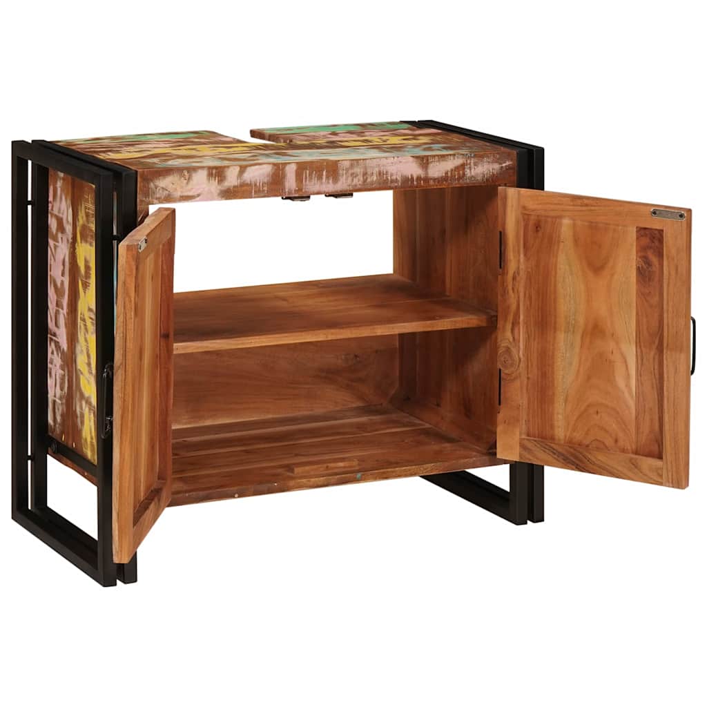 Wastafelkast Multikleur 71 x 33 x 58 cm Massief Gerecycled Hout is nu te koop bij PeponiXL, paradijselijk wonen!