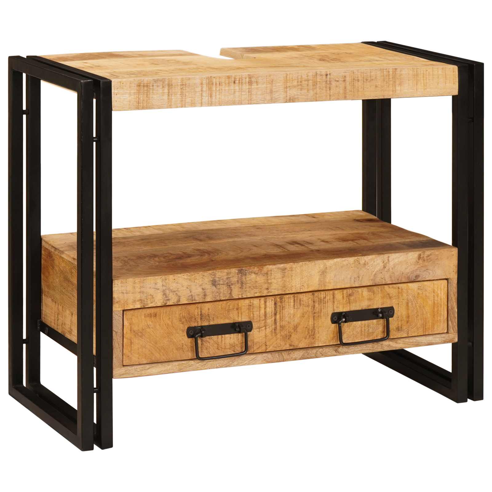Wastafel Kast met lade Bruin 71 x 33 x 58 cm Massief Mango Hout is nu te koop bij PeponiXL, paradijselijk wonen!