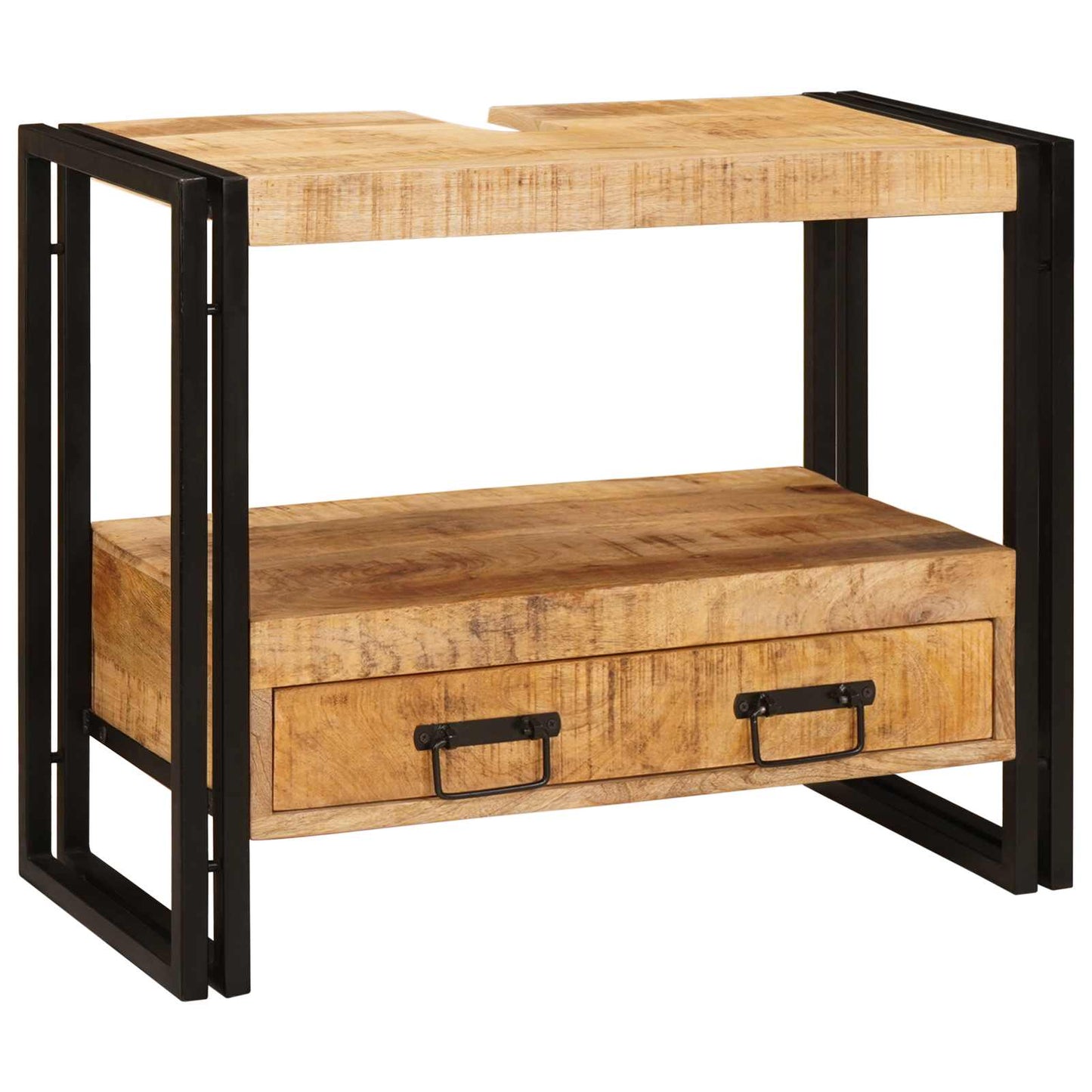 Wastafel Kast met lade Bruin 71 x 33 x 58 cm Massief Mango Hout is nu te koop bij PeponiXL, paradijselijk wonen!