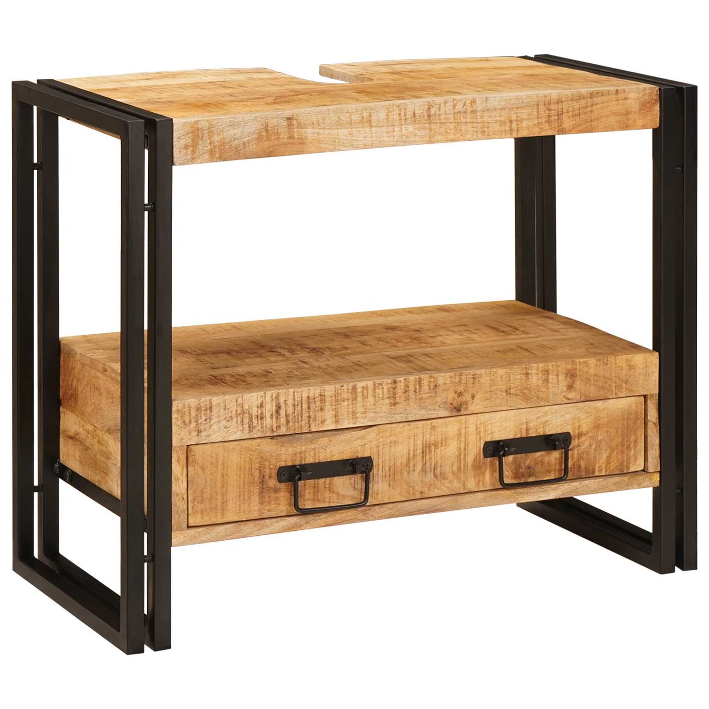 Wastafel Kast met lade Bruin 71 x 33 x 58 cm Massief Mango Hout is nu te koop bij PeponiXL, paradijselijk wonen!