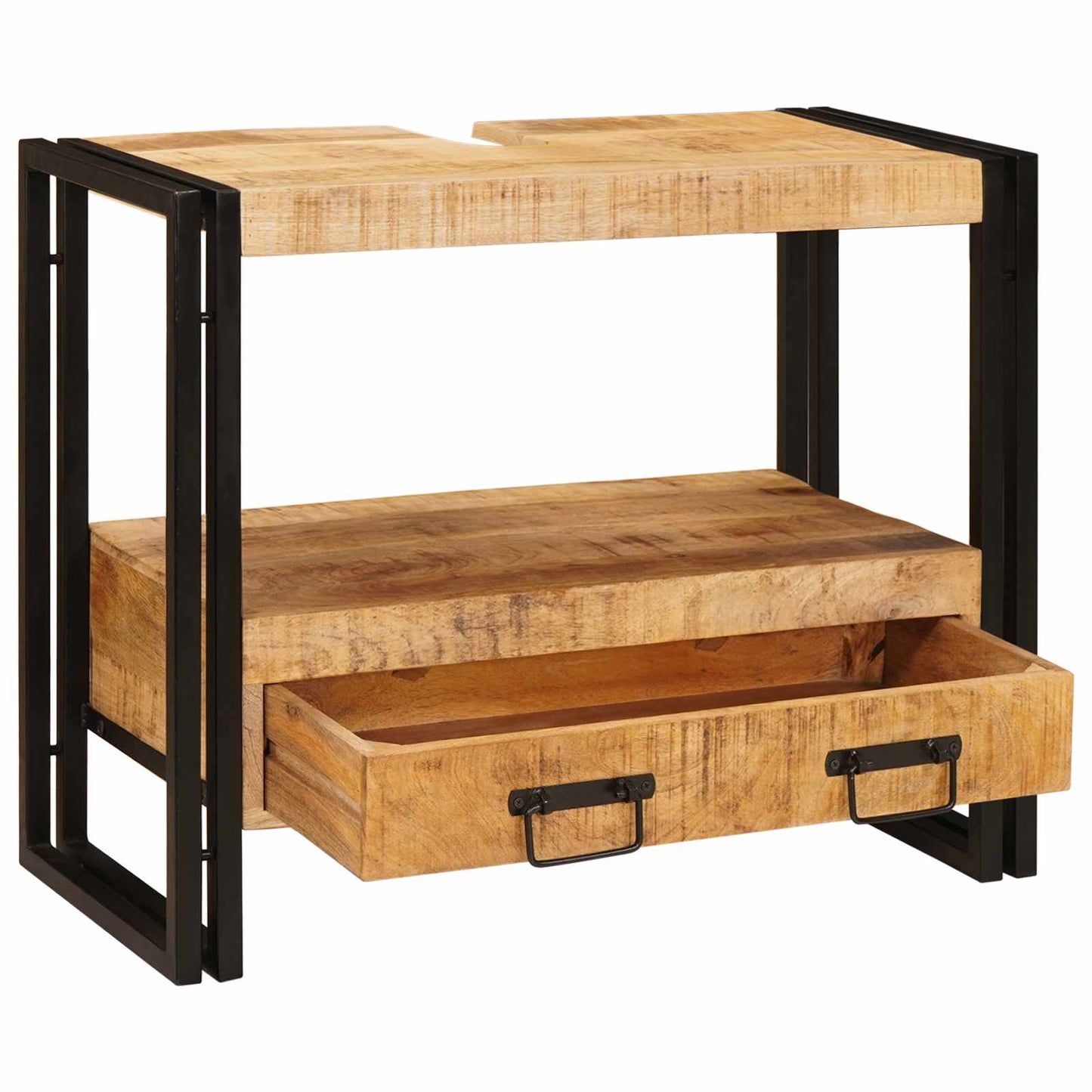 Wastafel Kast met lade Bruin 71 x 33 x 58 cm Massief Mango Hout is nu te koop bij PeponiXL, paradijselijk wonen!