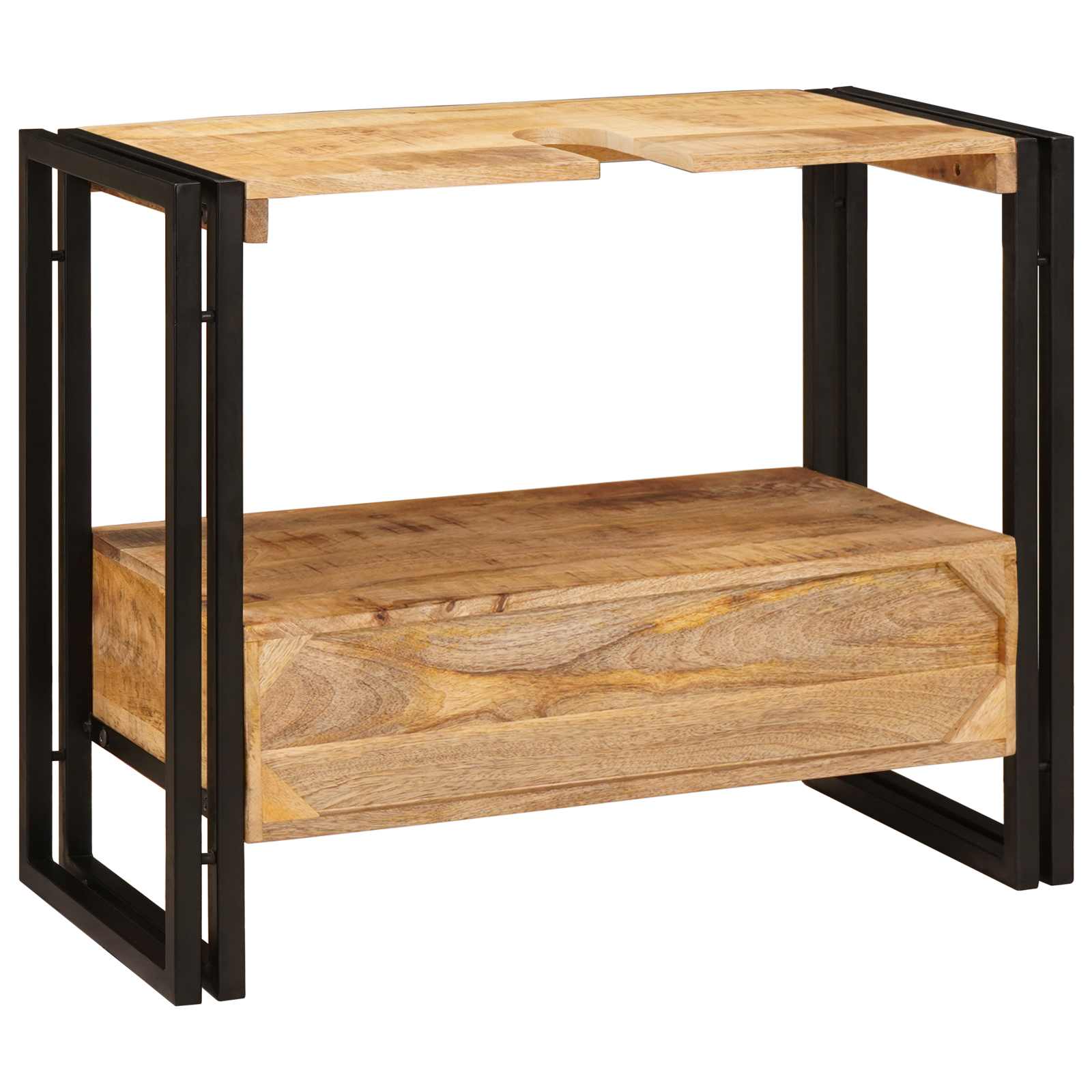 Wastafel Kast met lade Bruin 71 x 33 x 58 cm Massief Mango Hout is nu te koop bij PeponiXL, paradijselijk wonen!