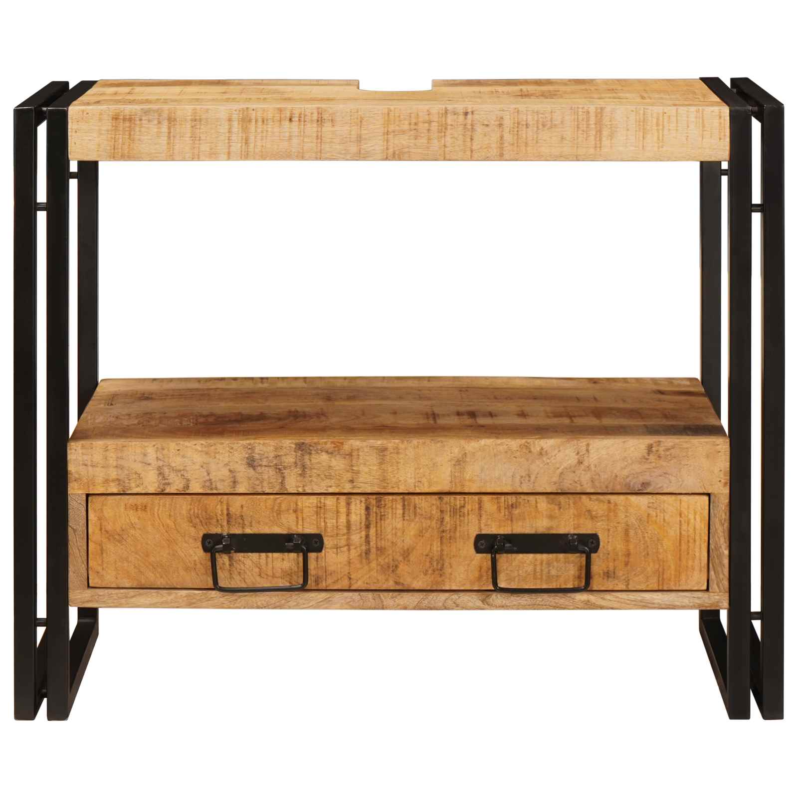 Wastafel Kast met lade Bruin 71 x 33 x 58 cm Massief Mango Hout is nu te koop bij PeponiXL, paradijselijk wonen!