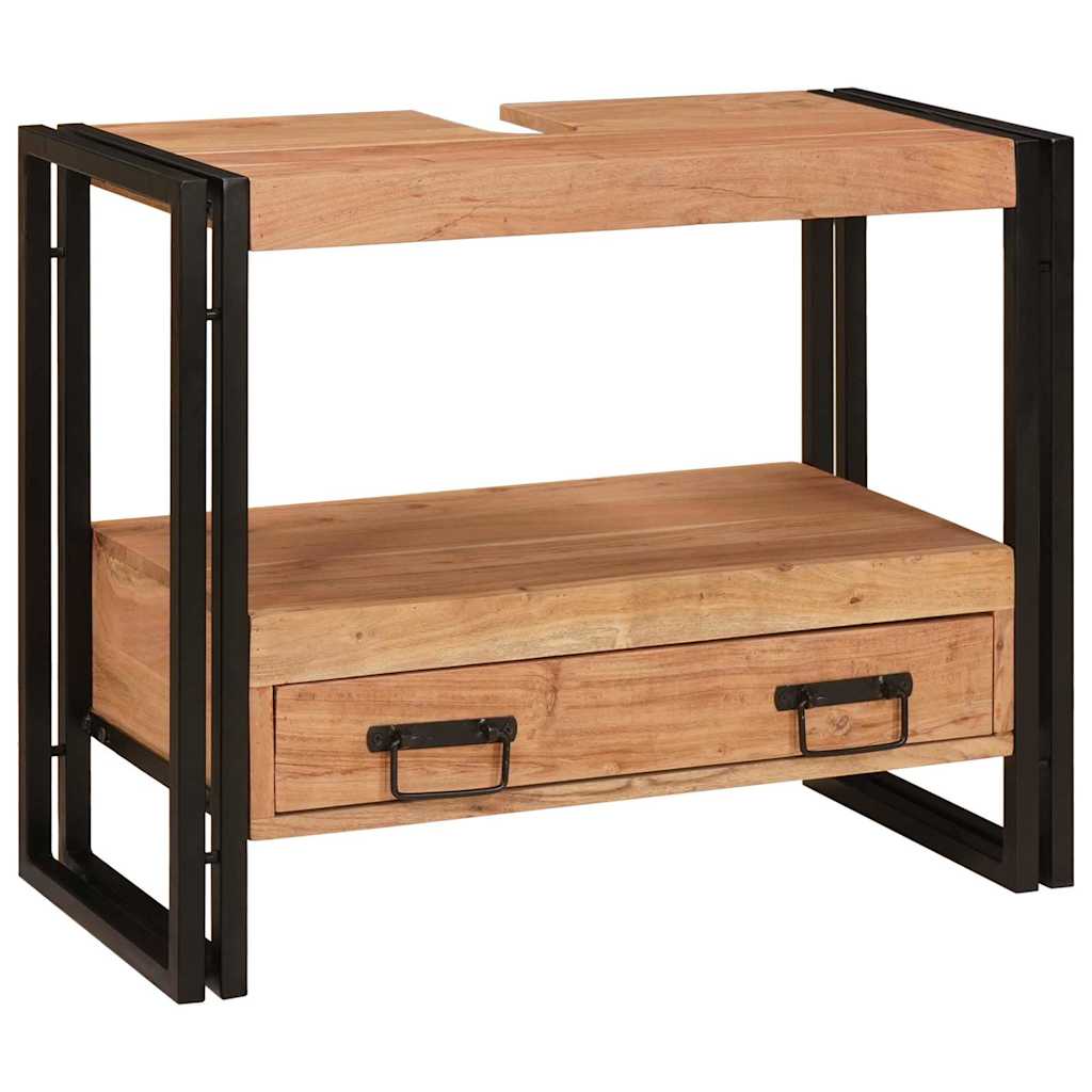 Wastafel Kast met lade Bruin 71 x 33 x 58 cm Massief Acaciahout is nu te koop bij PeponiXL, paradijselijk wonen!