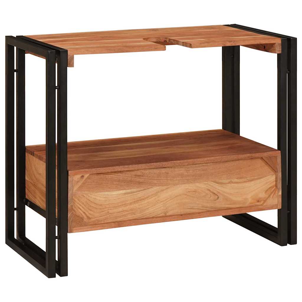 Wastafel Kast met lade Bruin 71 x 33 x 58 cm Massief Acaciahout is nu te koop bij PeponiXL, paradijselijk wonen!