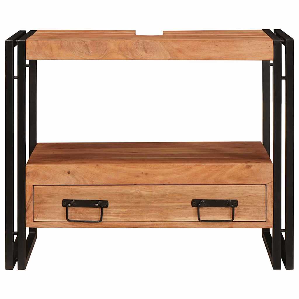 Wastafel Kast met lade Bruin 71 x 33 x 58 cm Massief Acaciahout is nu te koop bij PeponiXL, paradijselijk wonen!