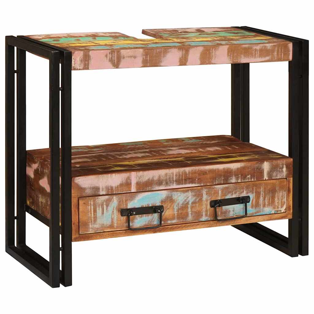 Wastafel Kast met lade Multikleur Massief Gerecycled Hout is nu te koop bij PeponiXL, paradijselijk wonen!