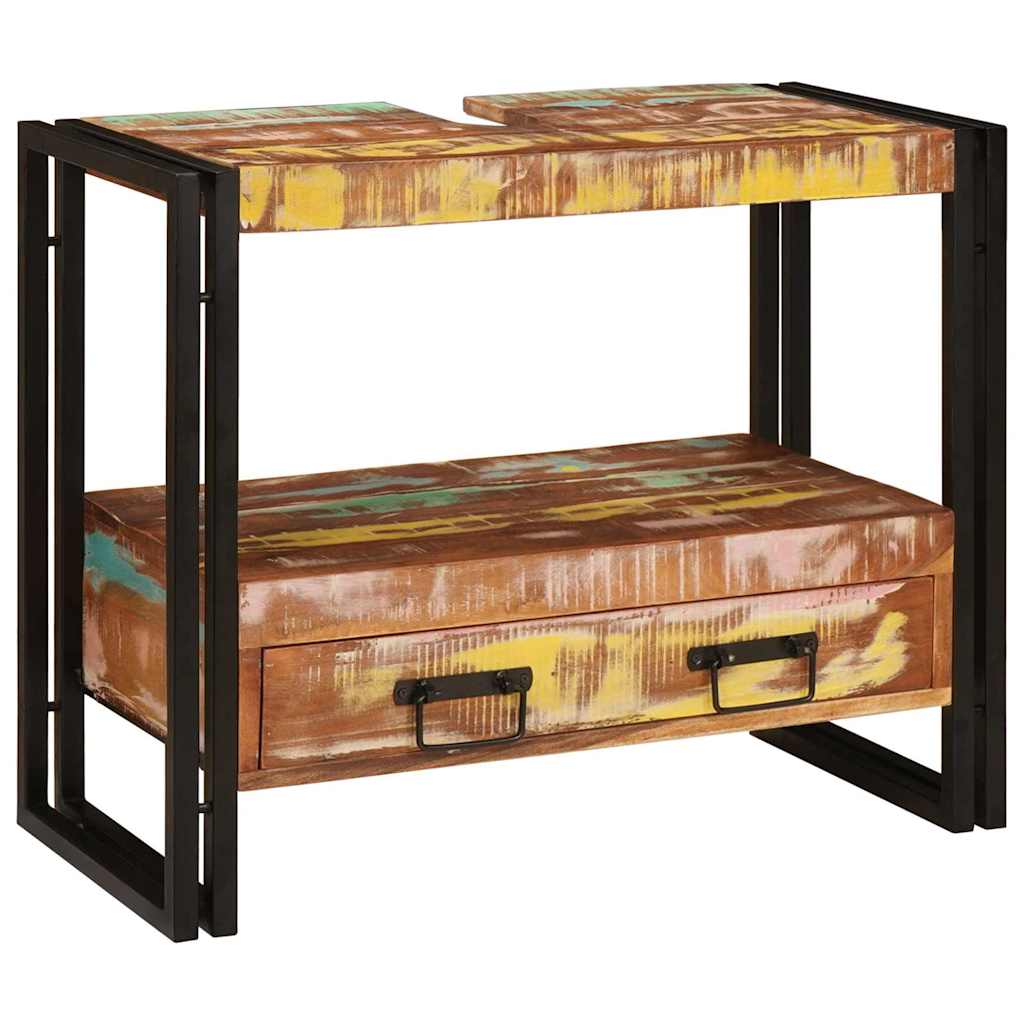 Wastafel Kast met lade Multikleur Massief Gerecycled Hout is nu te koop bij PeponiXL, paradijselijk wonen!