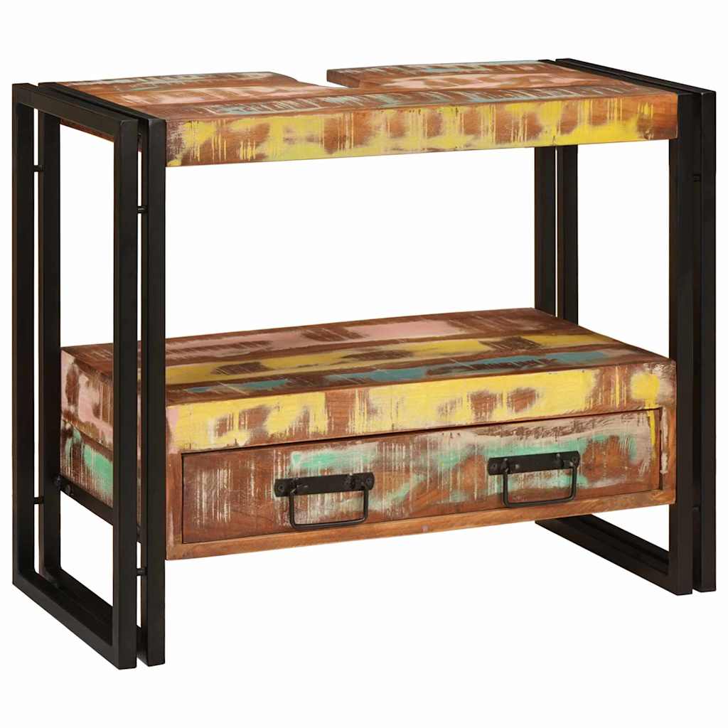 Wastafel Kast met lade Multikleur Massief Gerecycled Hout is nu te koop bij PeponiXL, paradijselijk wonen!