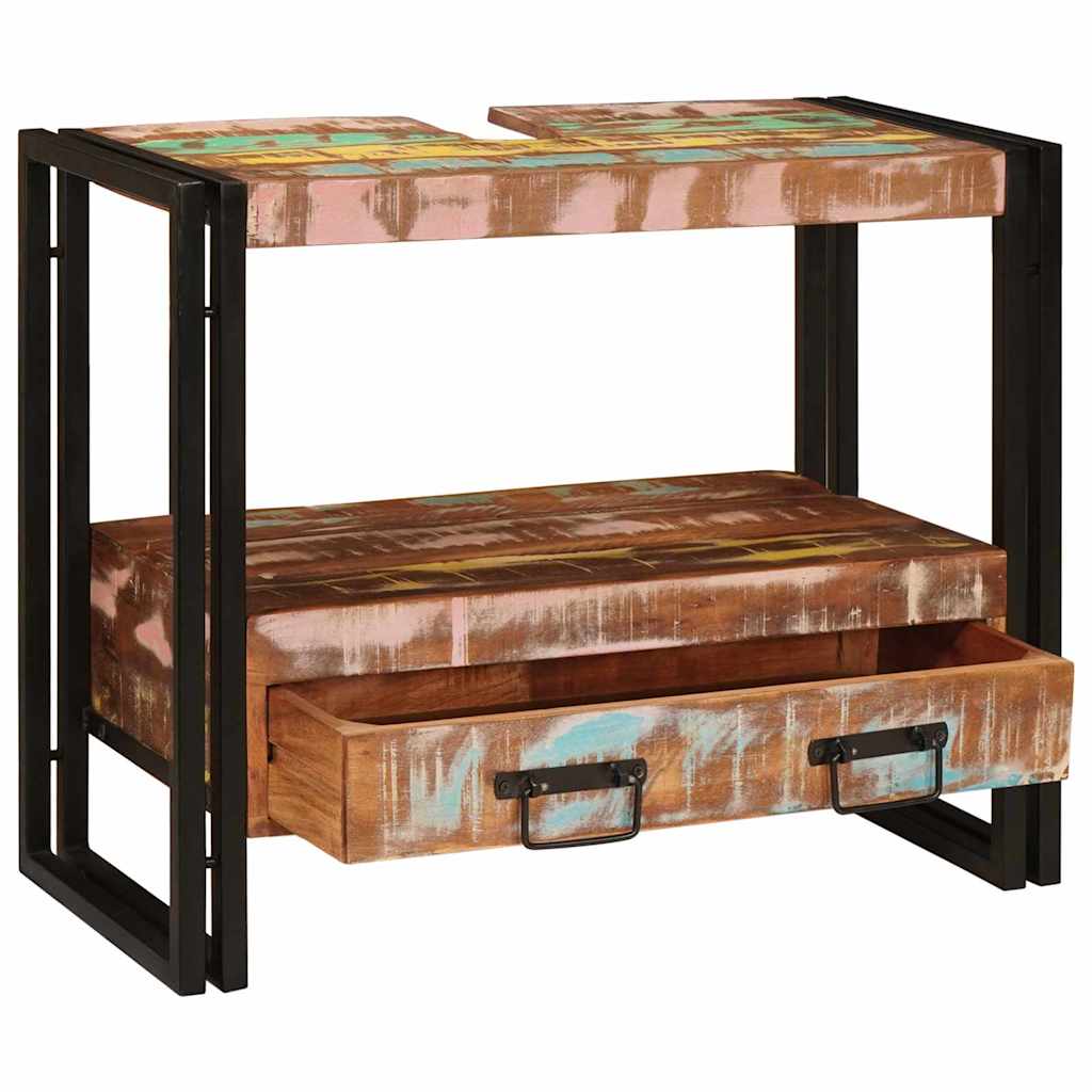 Wastafel Kast met lade Multikleur Massief Gerecycled Hout is nu te koop bij PeponiXL, paradijselijk wonen!