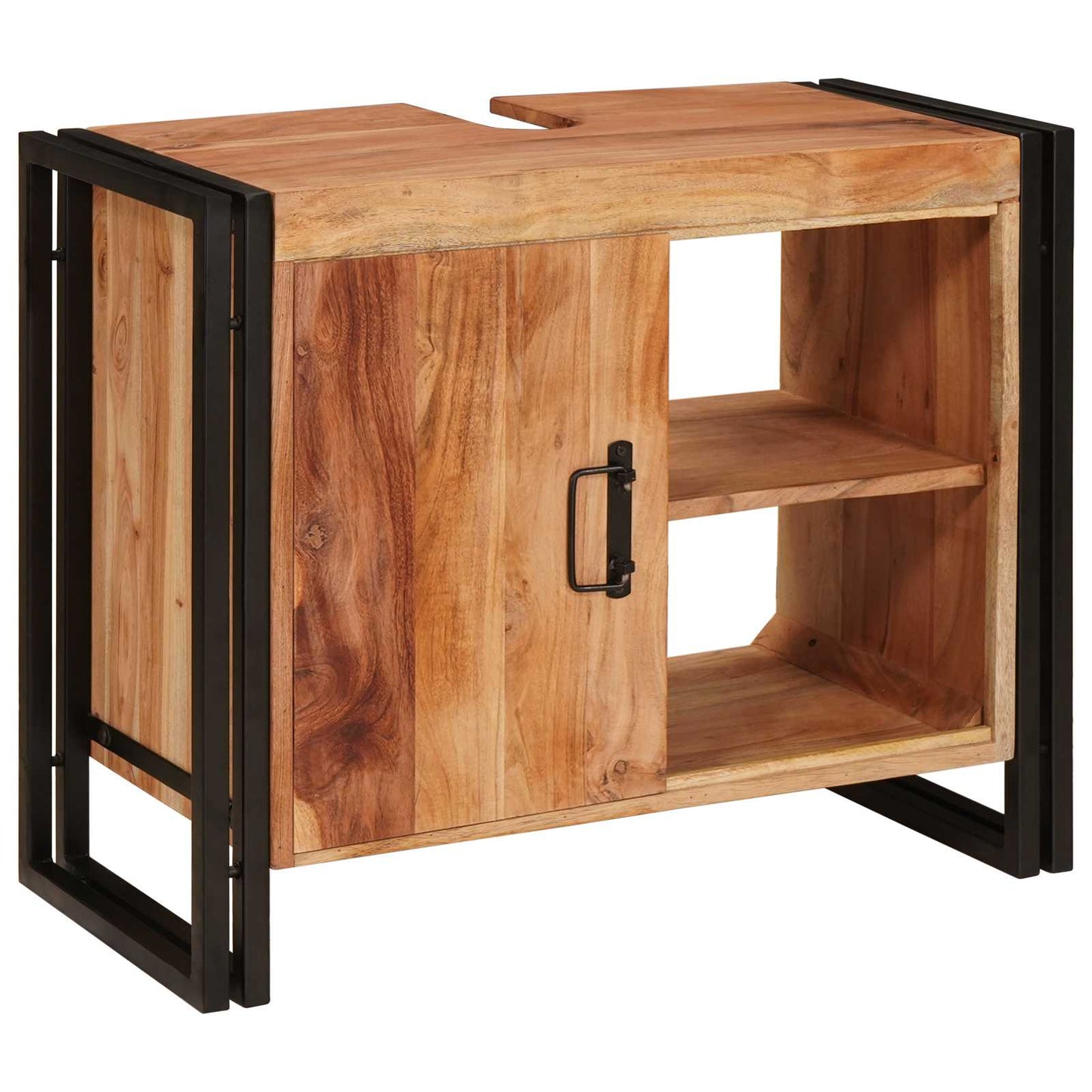 Wastafelkast met plank Bruin 71 x 33 x 58 cm Massief Acaciahout is nu te koop bij PeponiXL, paradijselijk wonen!
