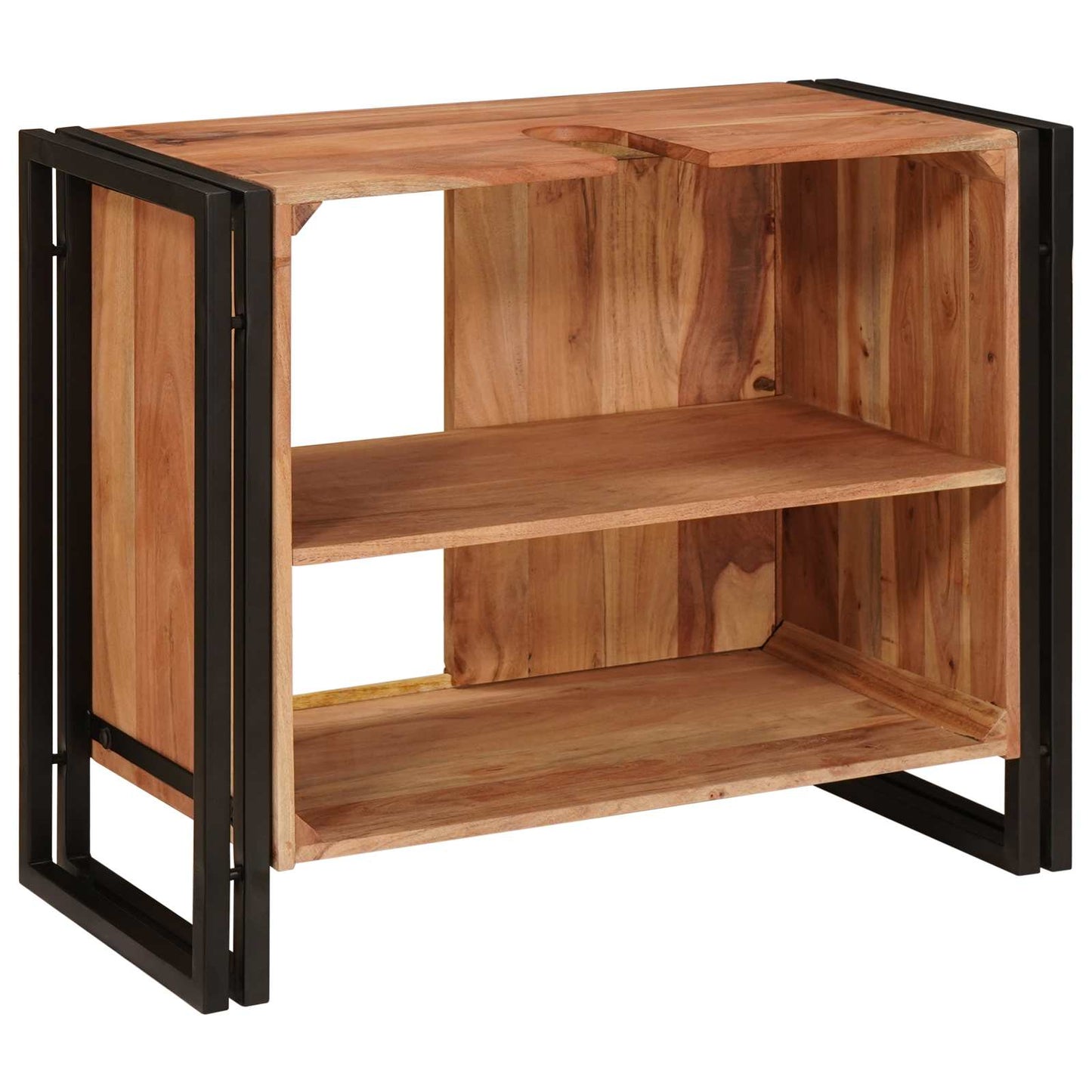 Wastafelkast met plank Bruin 71 x 33 x 58 cm Massief Acaciahout is nu te koop bij PeponiXL, paradijselijk wonen!