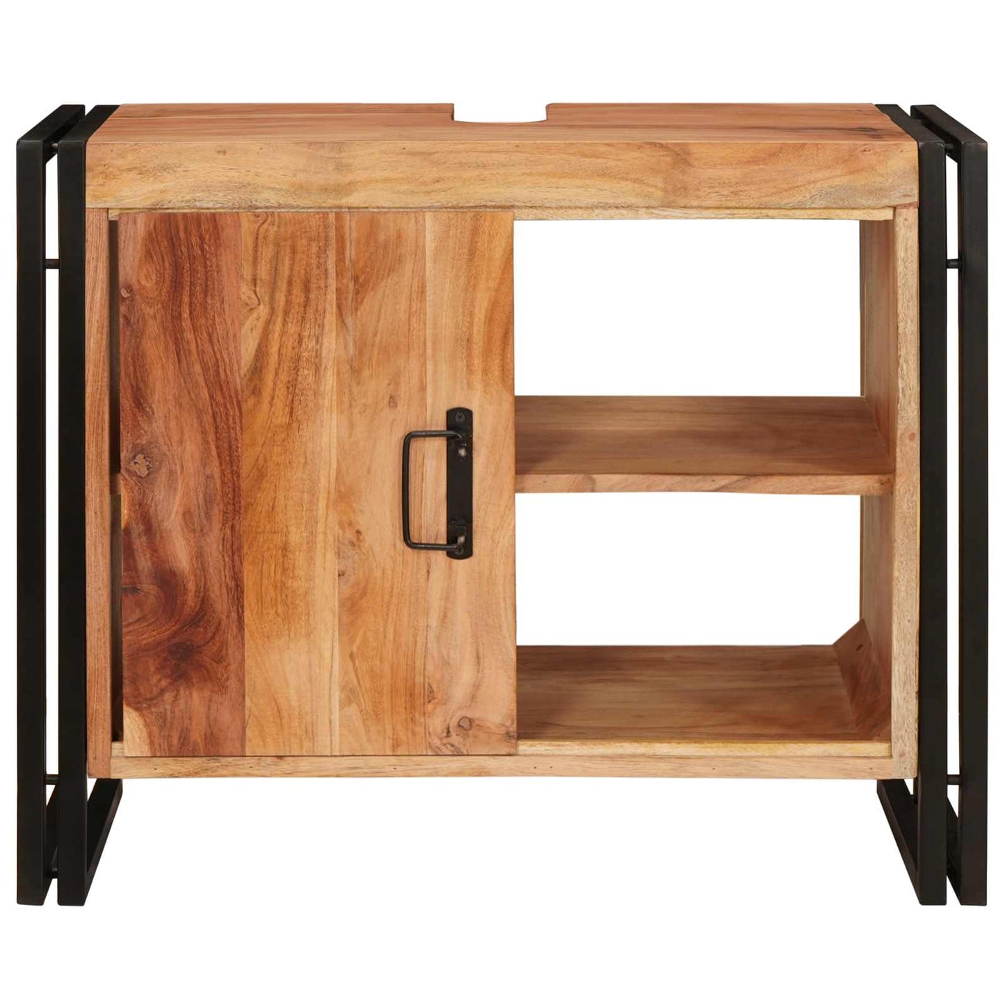 Wastafelkast met plank Bruin 71 x 33 x 58 cm Massief Acaciahout is nu te koop bij PeponiXL, paradijselijk wonen!