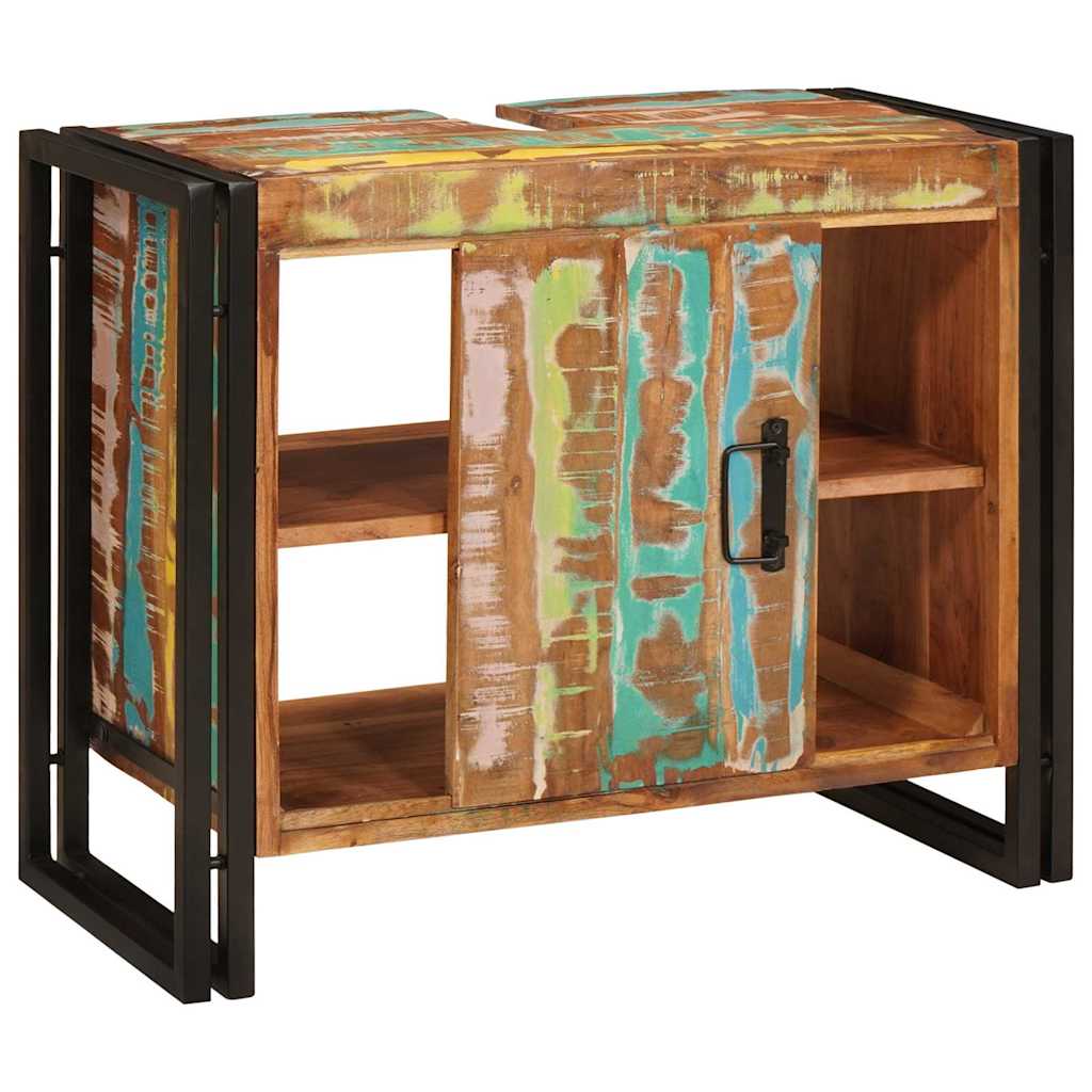Wastafelkast Multikleur 71 x 33 x 58 cm Massief Gerecycled Hout is nu te koop bij PeponiXL, paradijselijk wonen!
