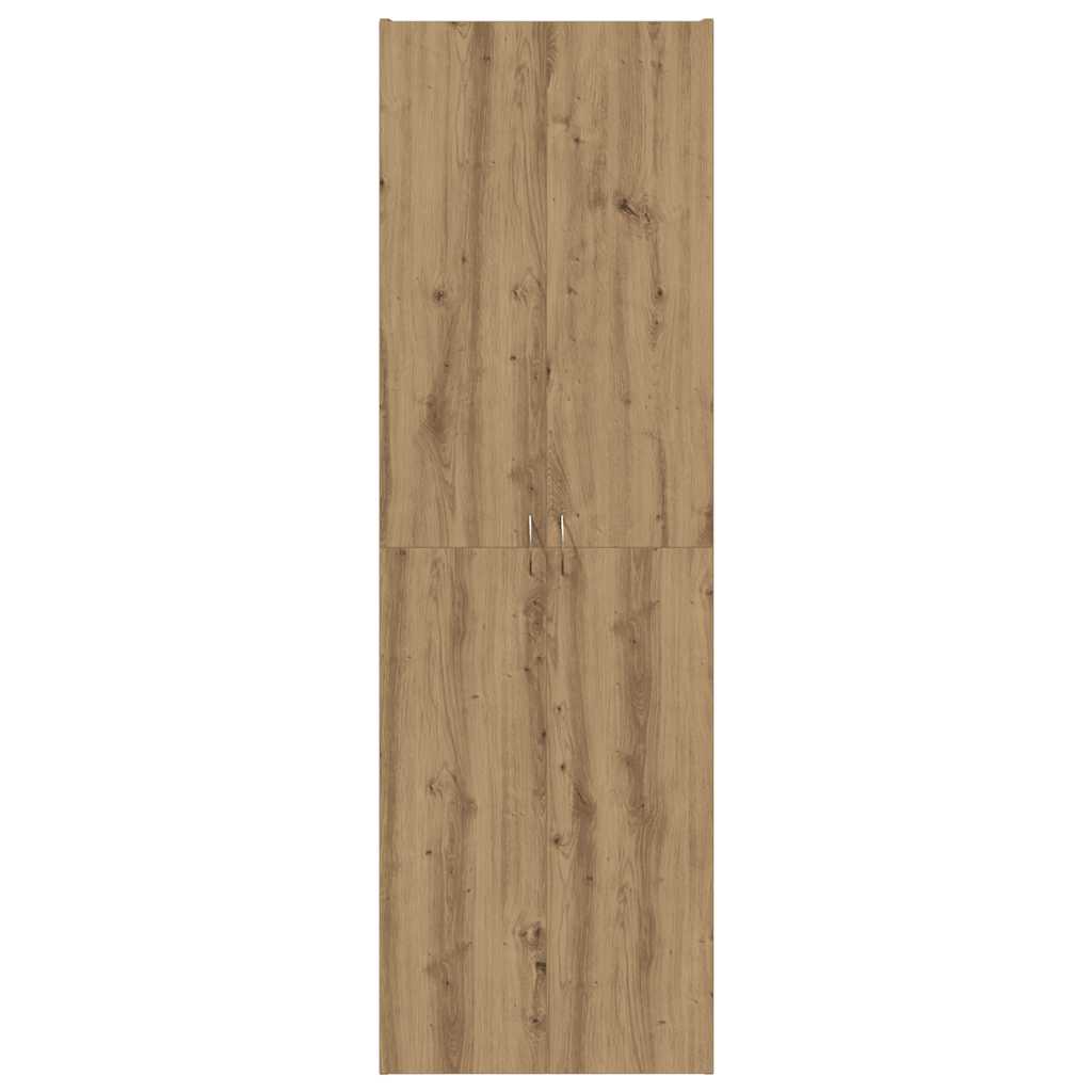 Hoge kast 60x32x190 cm bewerkt hout artisanaal eikenkleur is nu te koop bij PeponiXL, paradijselijk wonen!