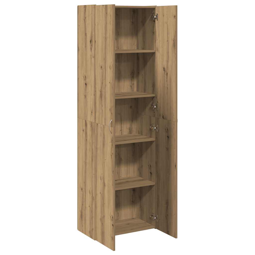 Hoge kast 60x32x190 cm bewerkt hout artisanaal eikenkleur is nu te koop bij PeponiXL, paradijselijk wonen!