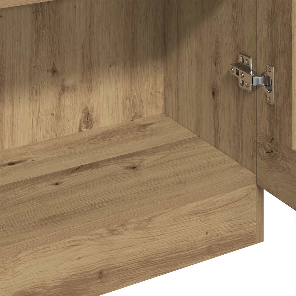Hoge kast 82,5x30,5x185 cm bewerkt hout artisanaal eikenkleur is nu te koop bij PeponiXL, paradijselijk wonen!